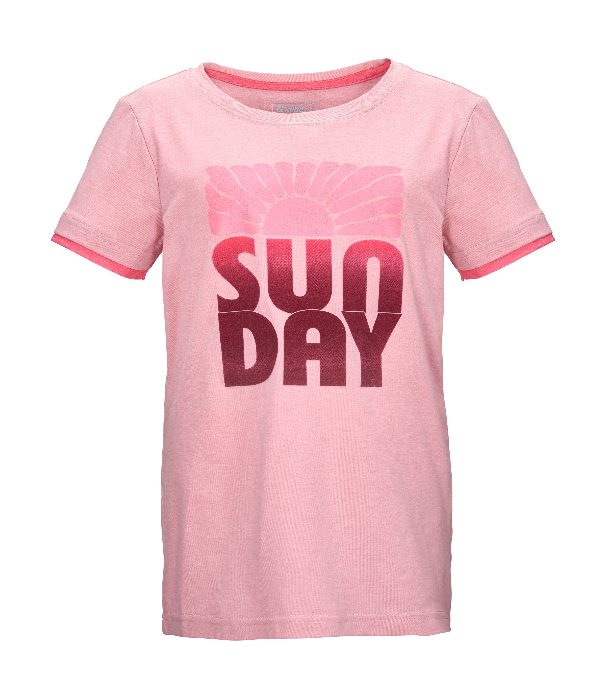 Killtec T-Shirt KOS 133 GRLS TSHRT Farbenfrohes Mädchen-T-Shirt mit „Sunday“-Print