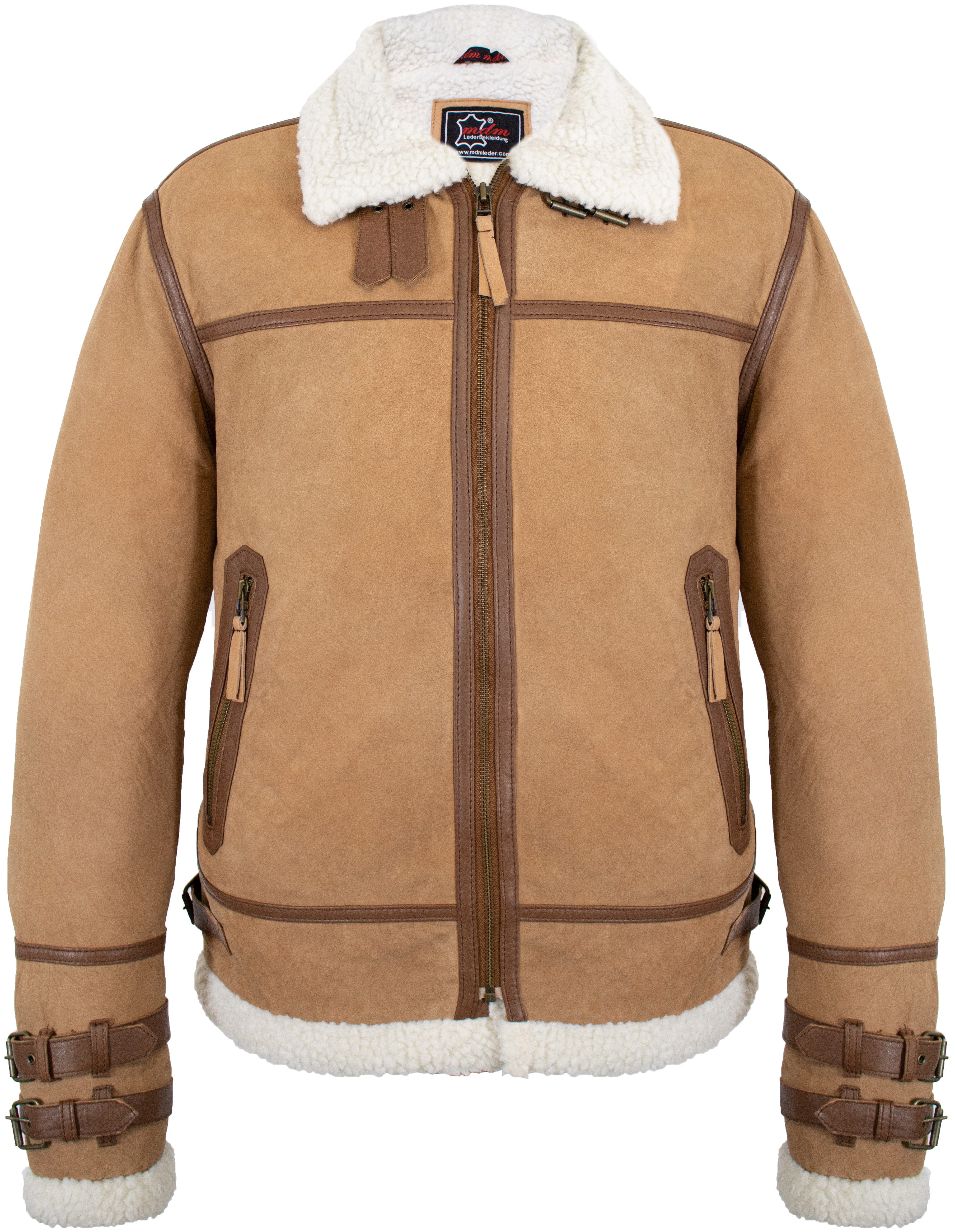 MDM Lederjacke Herren Fell Lederjacke Fliegerjacke in Lammleder Innen Gefüt günstig online kaufen