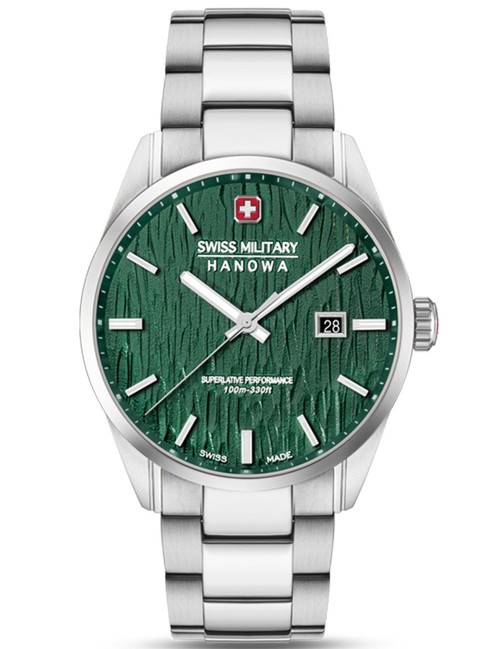 Quarzuhr Swiss Military Hanowa SMWGH0006101 Herrenuhr Silver Fir 42mm 10ATM Swiss Military Hanowa SMWGH0006101 Herrenuhr Silver Fir 42mm 10ATM