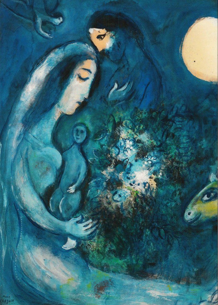 Kunstkarte Postkarte "Die Familie" Marc Chagall
