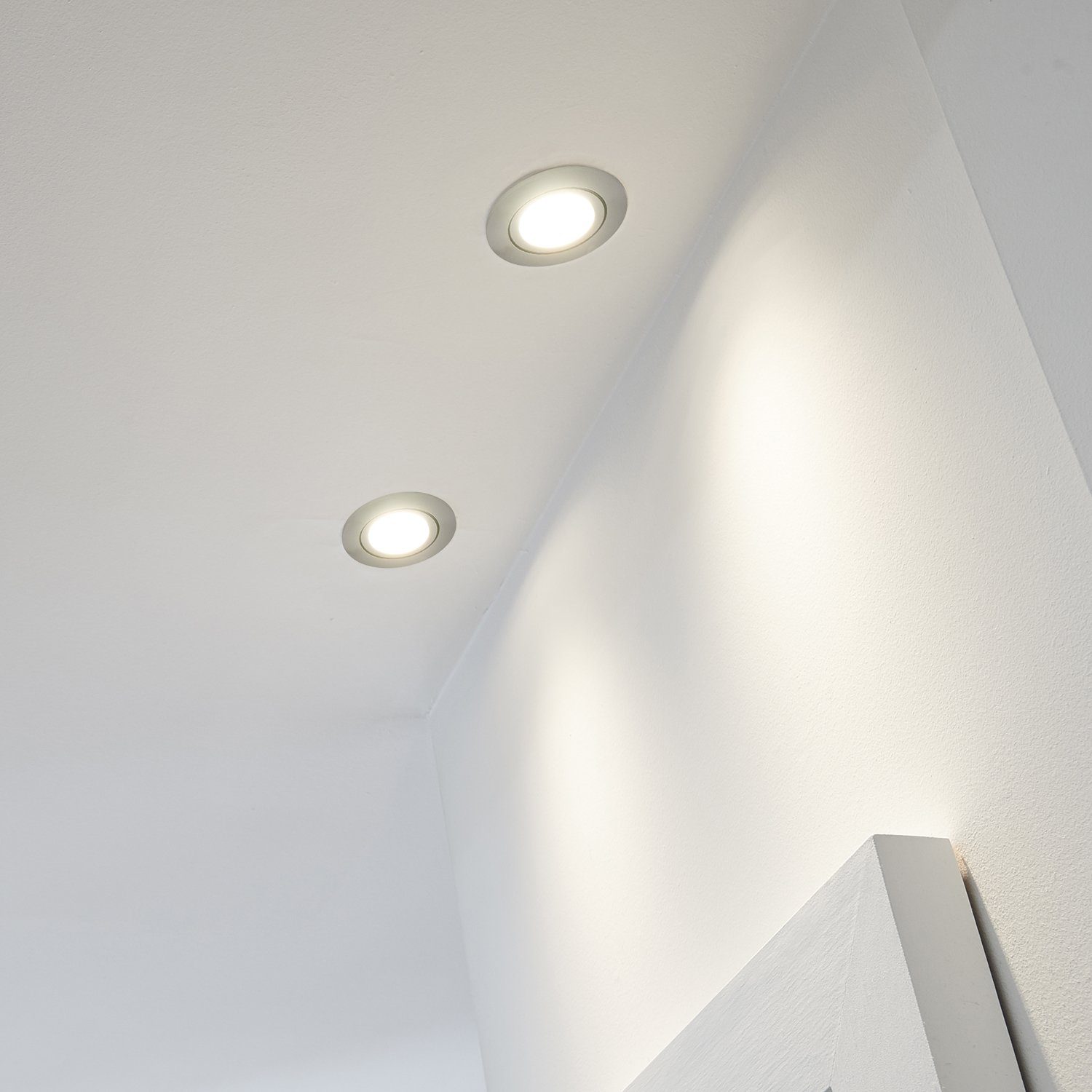 extra LEDANDO Einbaustrahler LED in flach Einbaustrahler / mit silber gebürstet LED Set edelstahl