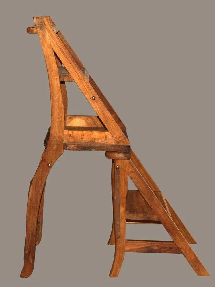 St), Esszimmerstuhl und montiert geölt (1 einem, moebelfaktor Stuhl Teakholz in komplett Leiterstuhl Leiter geliefert