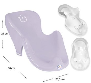 Tega-Baby Babybadewanne 5 Teile SET – DUCK Lila + Ständer Grau - -- Badeset Baby Wanne 86 cm, (Premium-Set 5 tlg+Gestell Made in Europe), = WANNE + BADESITZ + TÖPFCHEN + WC AUFSATZ + HOCKER + STÄNDER