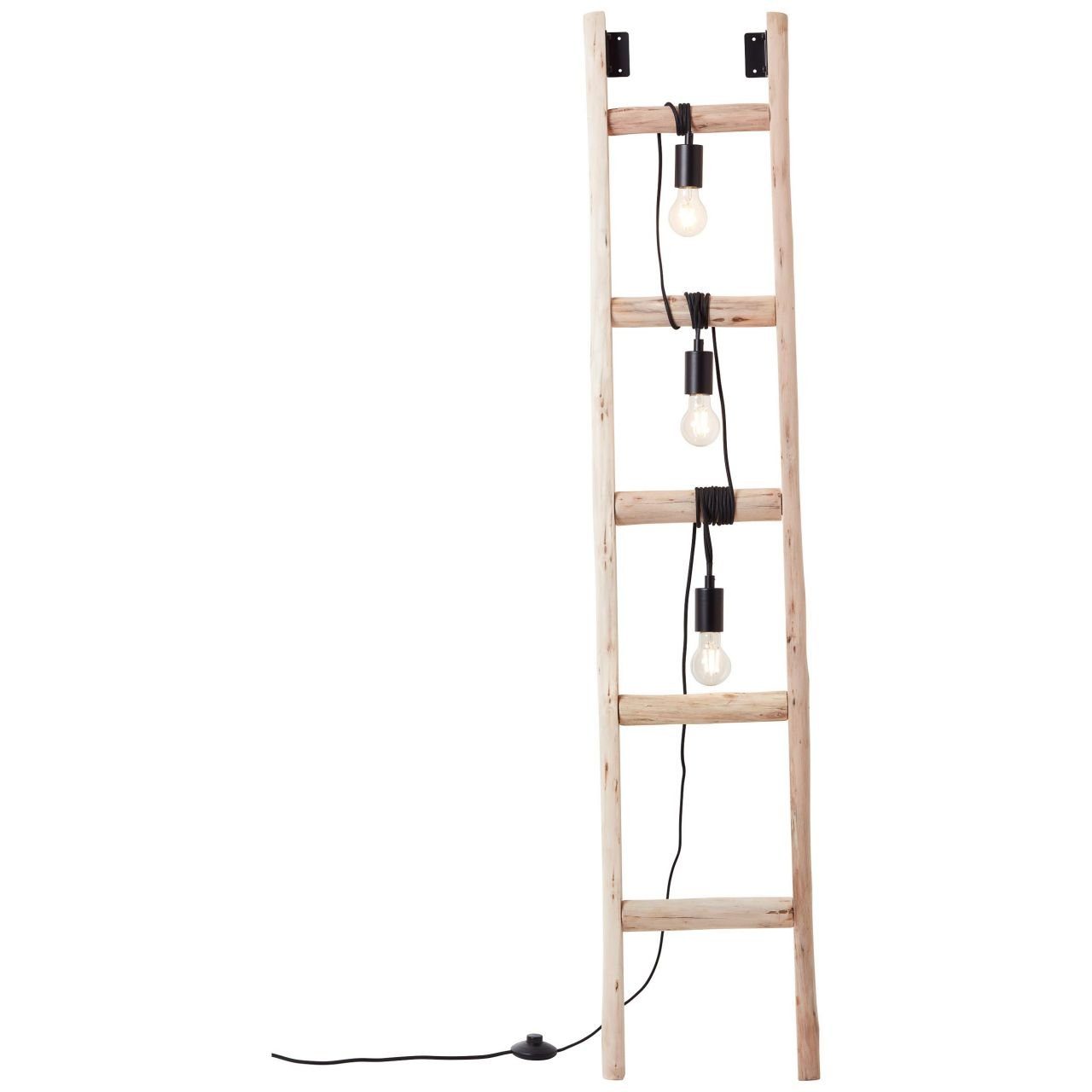 158 Brilliant ohne Ladder, Leuchtmittel, Holz/Metall, Höhe, cm 3 schwarz/holz E27, Stehlampe x