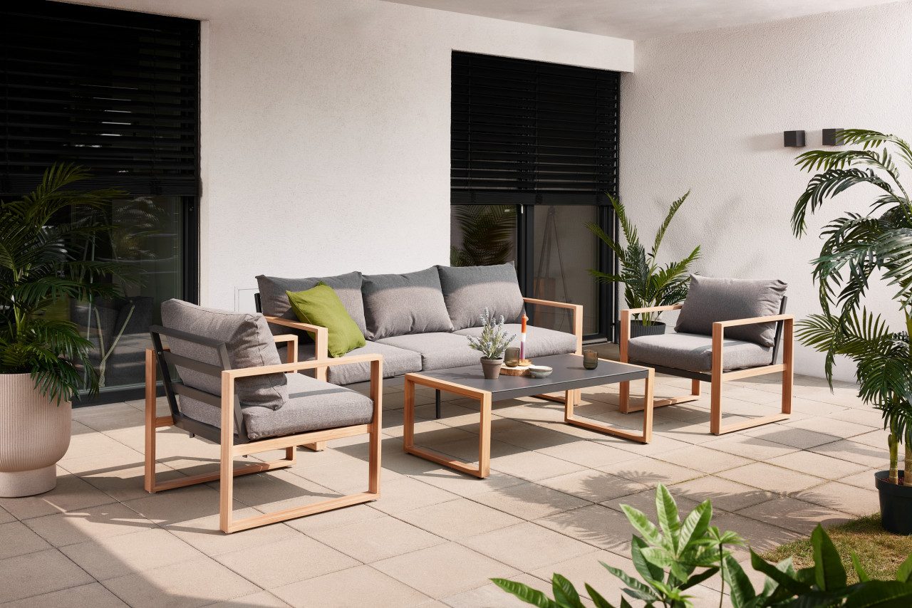 Primaster Loungeset Primaster Gartenmöbel-Set Marbella Aluminium in, Witterungsbeständig
