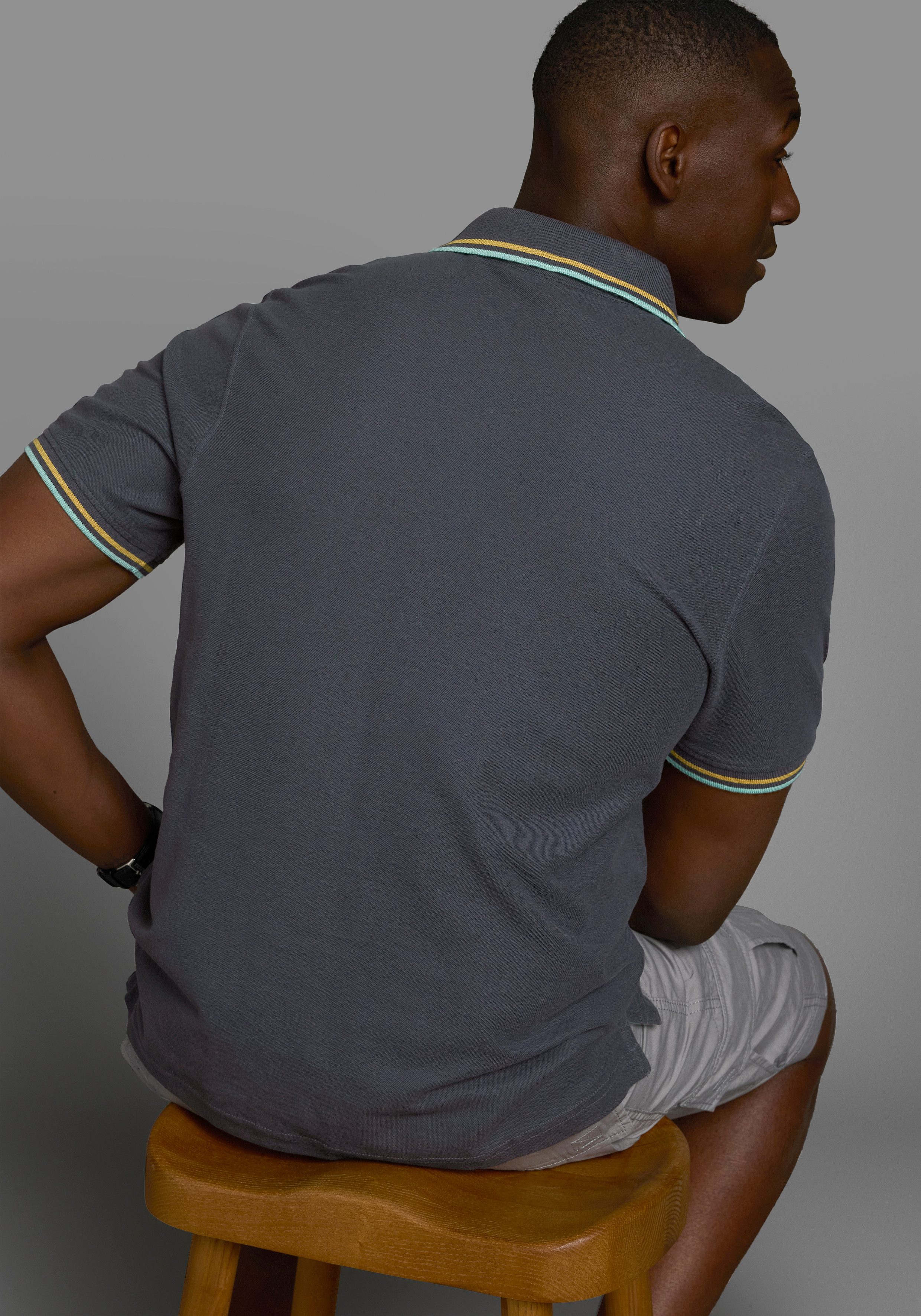 Man's World Poloshirt Kurzarm, lässige Passform, mit trendigem Print, Polok günstig online kaufen