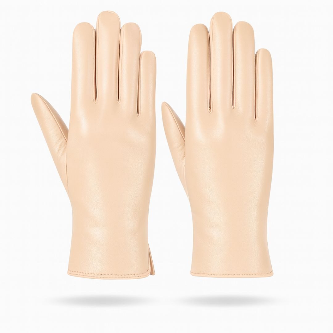 ZUKUNFTSENKEL Lederhandschuhe Damen Lederhandschuhe warm gefüttert (erhältlich in Dunkelblau, Bordeaux & Creme) elegantes Wintermodell, weiche Premium-Qualität, perfekte Passform