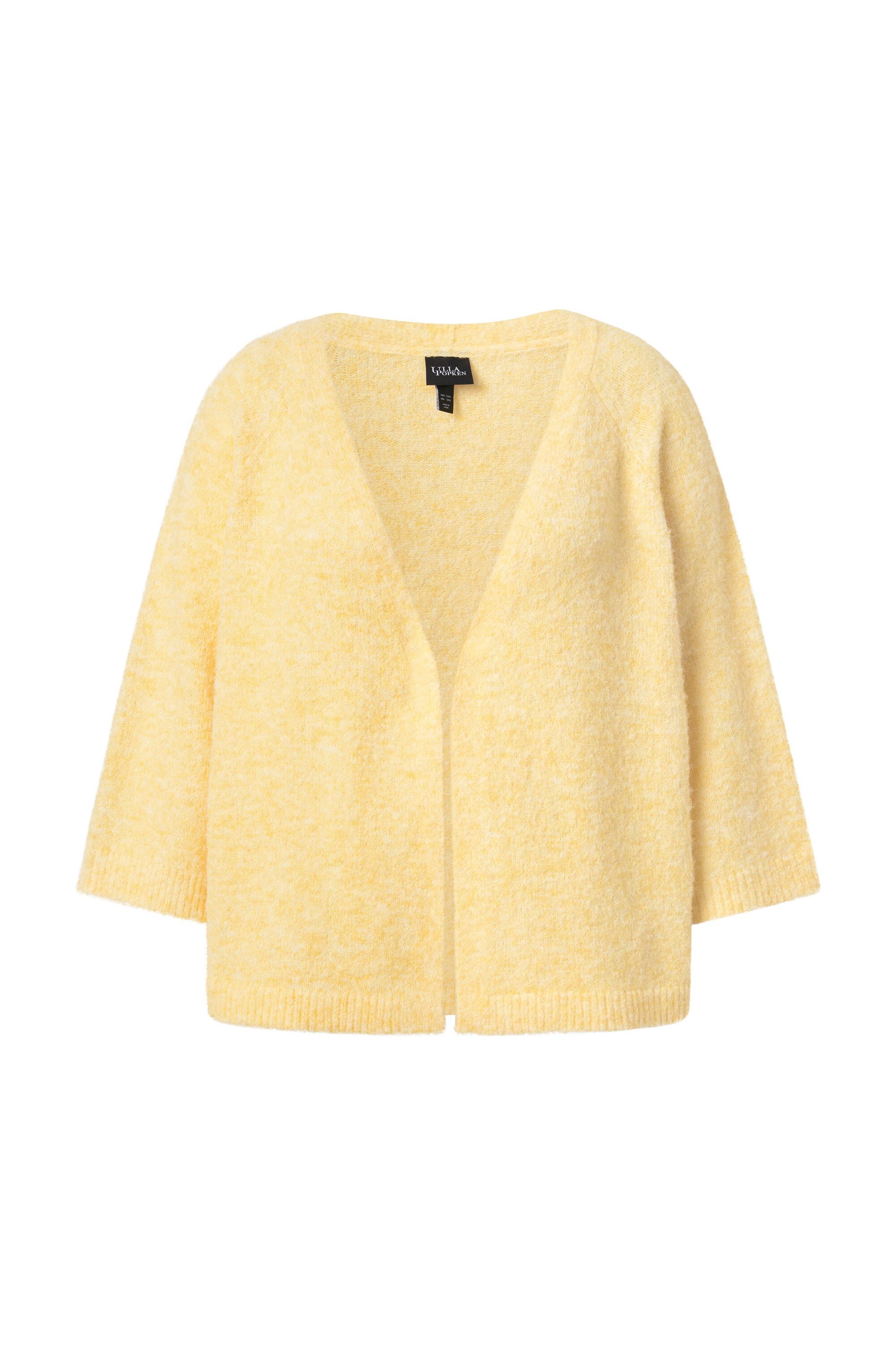 Ulla Popken Strickjacke Strickjacke kuschelweich ohne Verschluss 3/4-Arm