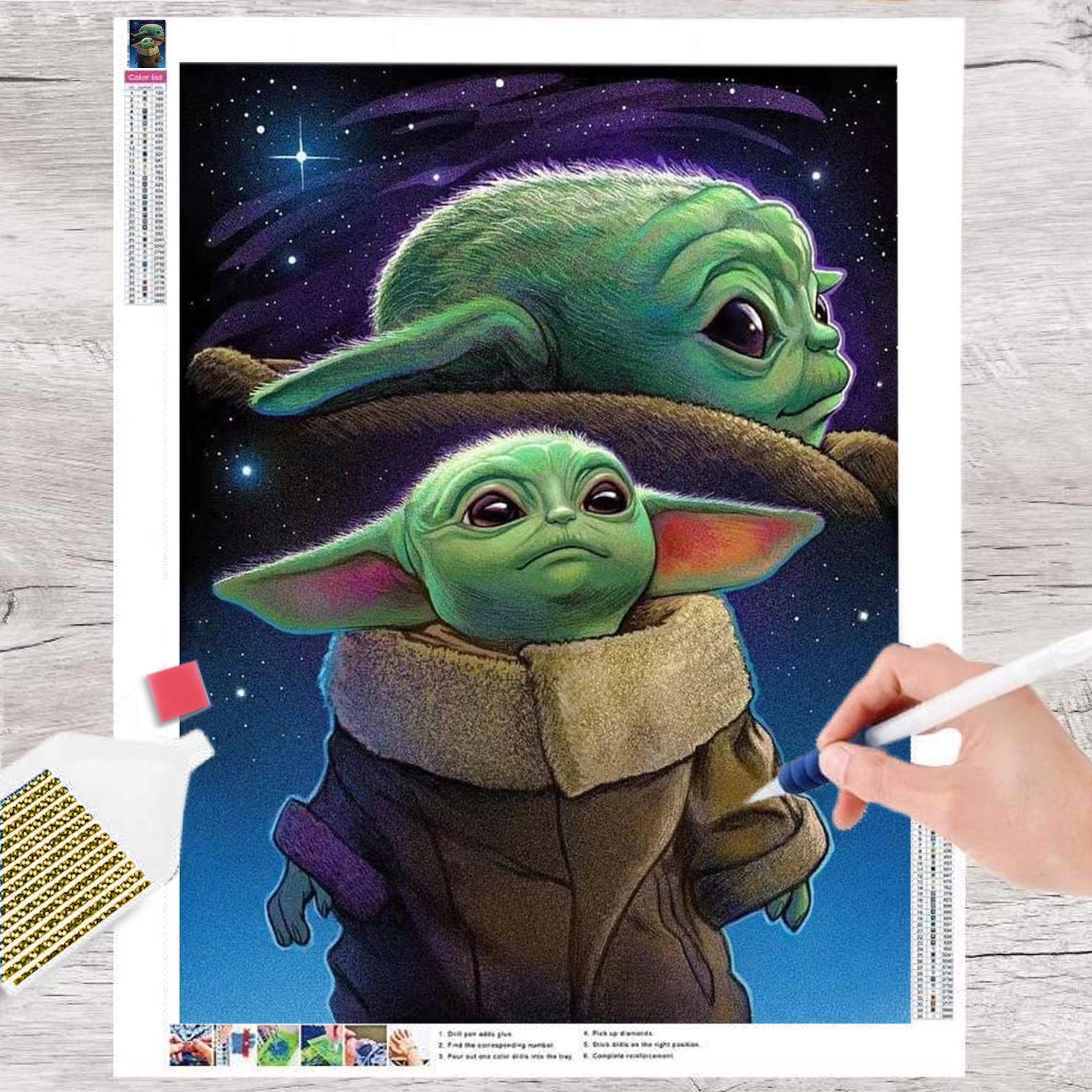 GOLDEN Gemälde GOLDEN Diamond Painting zubehör bilder Weihnachten ( Grogu Baby Yoda) | Gemälde