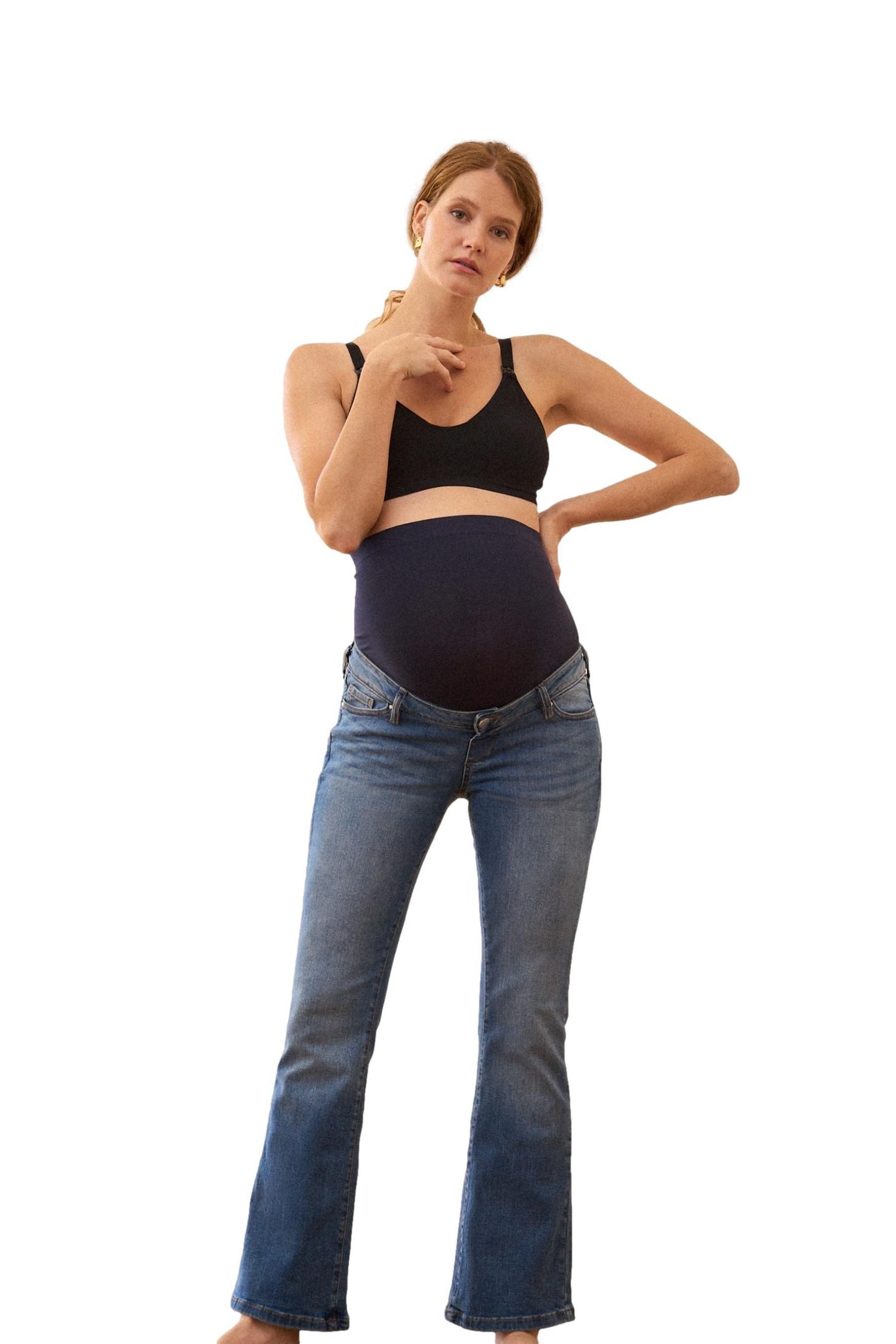 Schlagjeans Seraphine Premium Umstandsjeans mit Bauchband