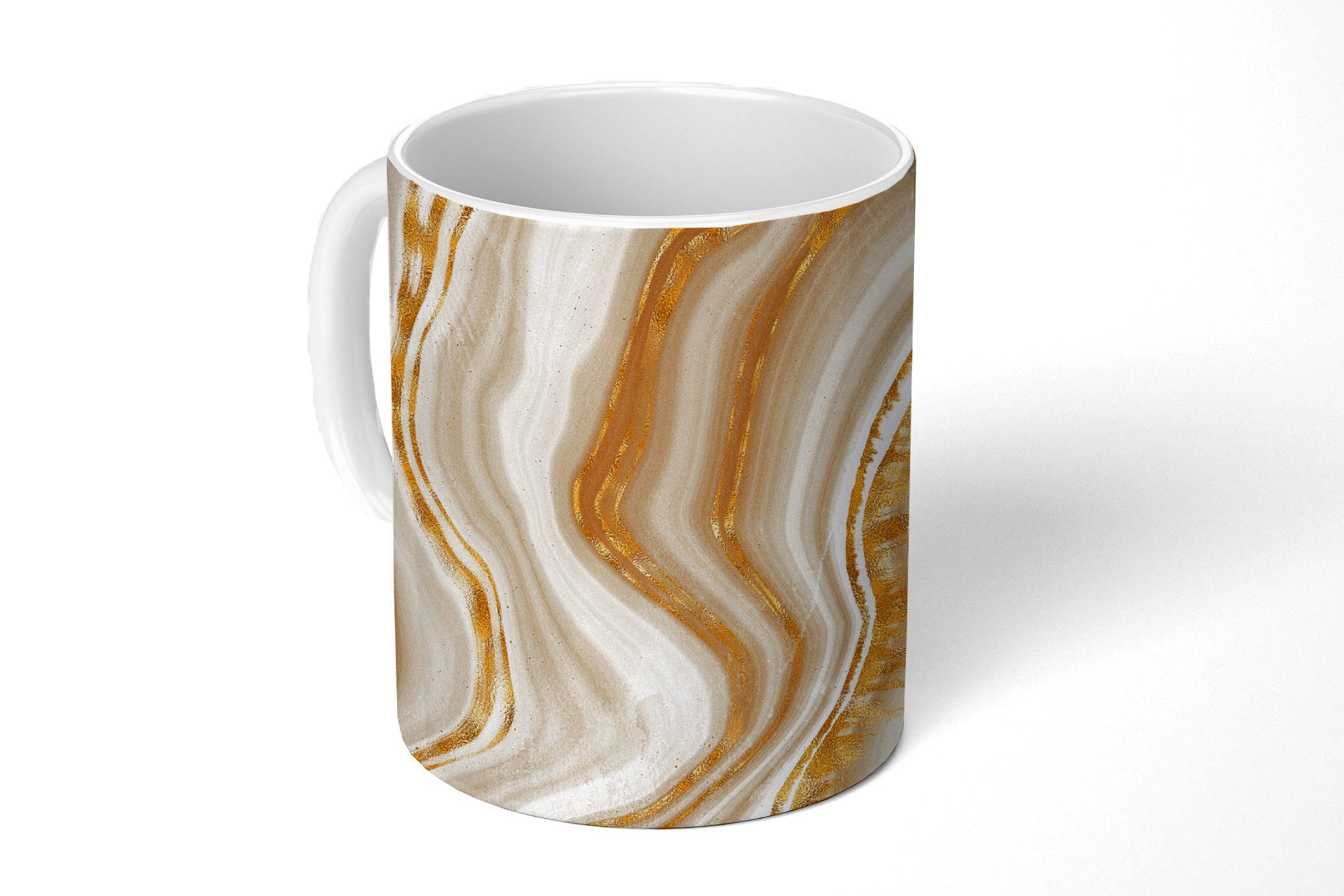 MuchoWow Tasse Marmor - Gold - Muster, Keramik, Kaffeetassen, Teetasse, Becher, Teetasse, Geschenk