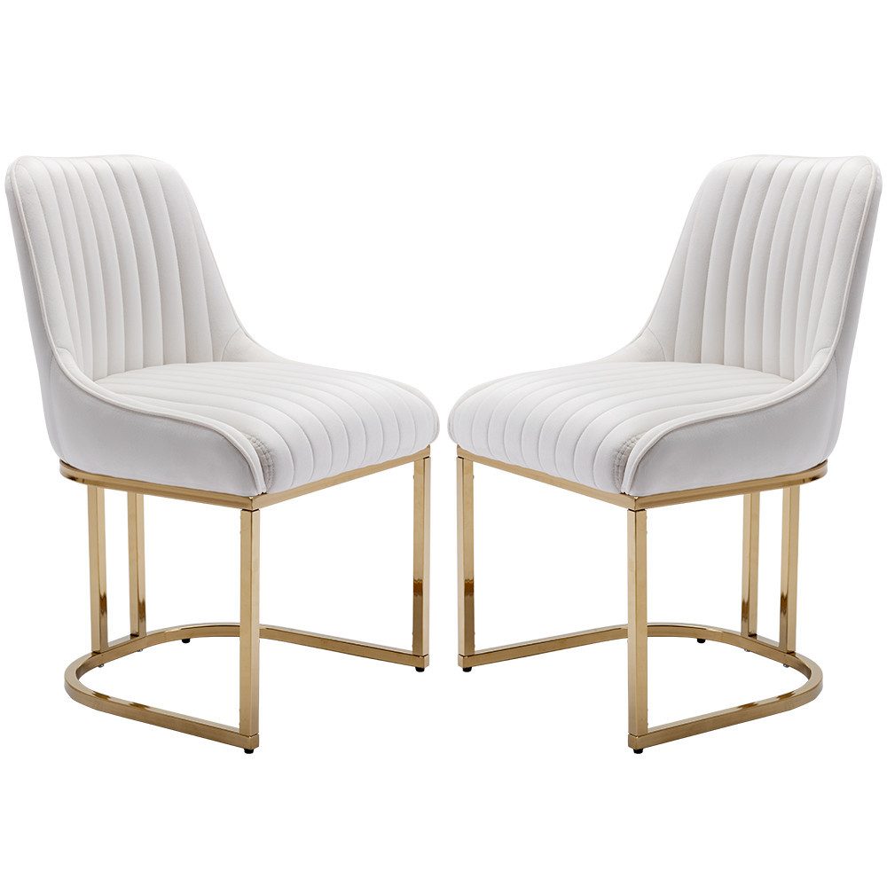 WAHSON OFFICE CHAIRS Esszimmerstuhl 2er Set Küchenstuhl mit goldene Stuhlbe günstig online kaufen