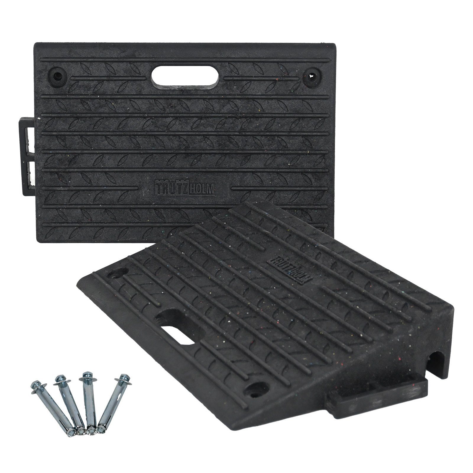 TRUTZHOLM Auffahrrampe Bordsteinrampe 50x32x10cm Tragkraft je 2t Gummi Rampe Auffahrrampe (2-St., Inkl. Befestigungsschrauben), 2t Tragkraft je Rampe