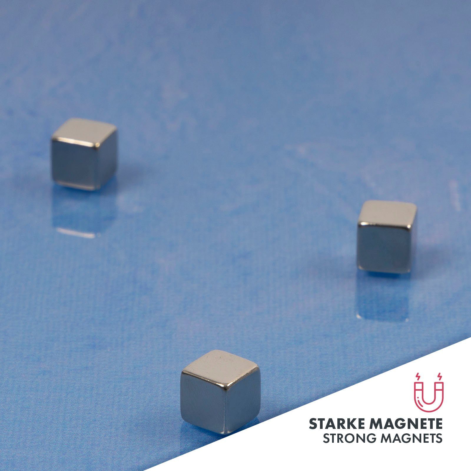 Magnete, Verschiedene Whiff Montagematerial Kubus Farben Memoboard Design-Glas-Memoboard, Größen & Inkl. & - Blau