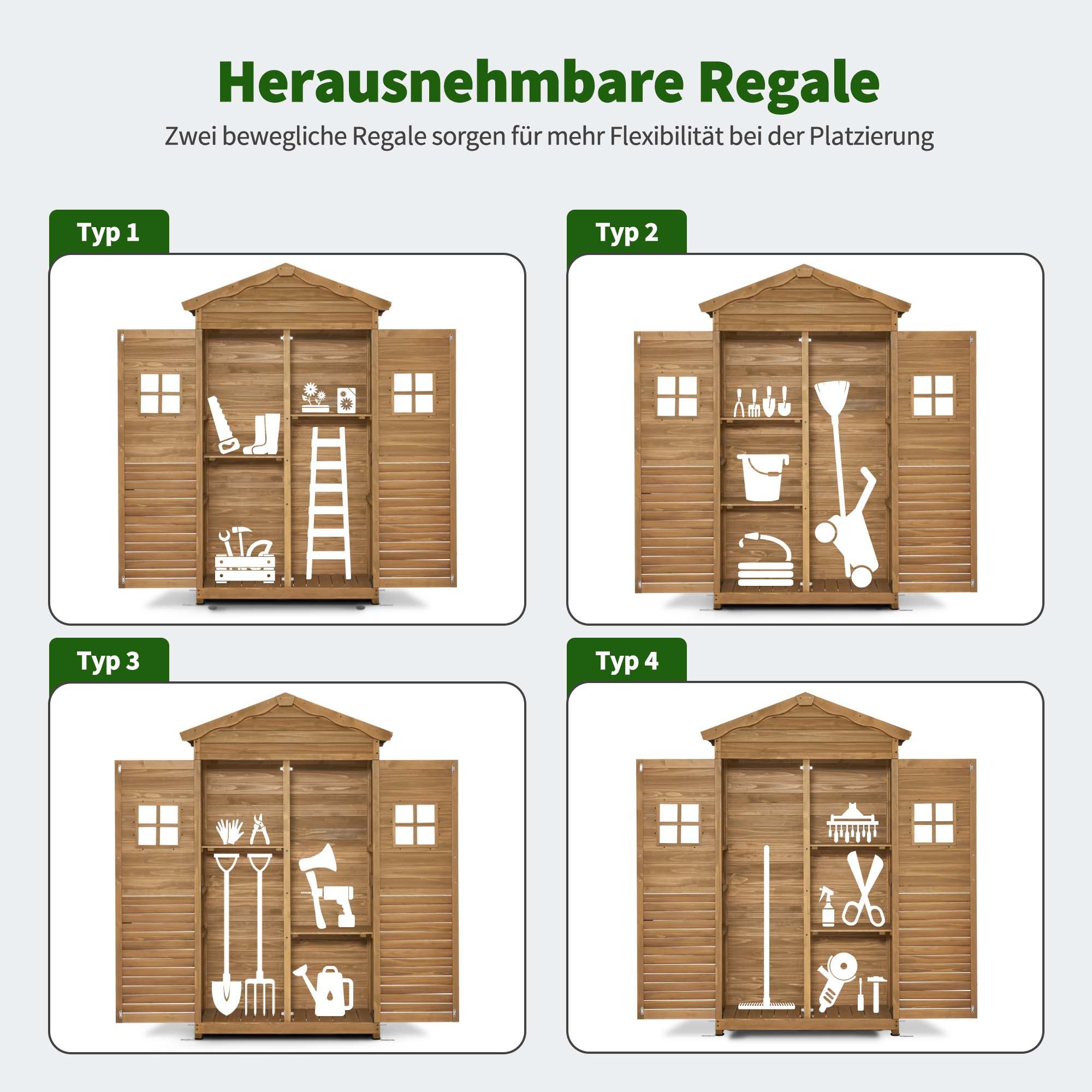 MCombo Gerätehaus M MCombo Gartenschrank Gartenhaus Outdoor Holz,57×109×180 cm, 1152 – Bild 4 von 5