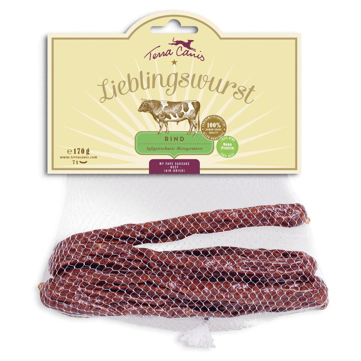 Terra Canis Lieblingswurst Rind 170 g, Snack für: Hund