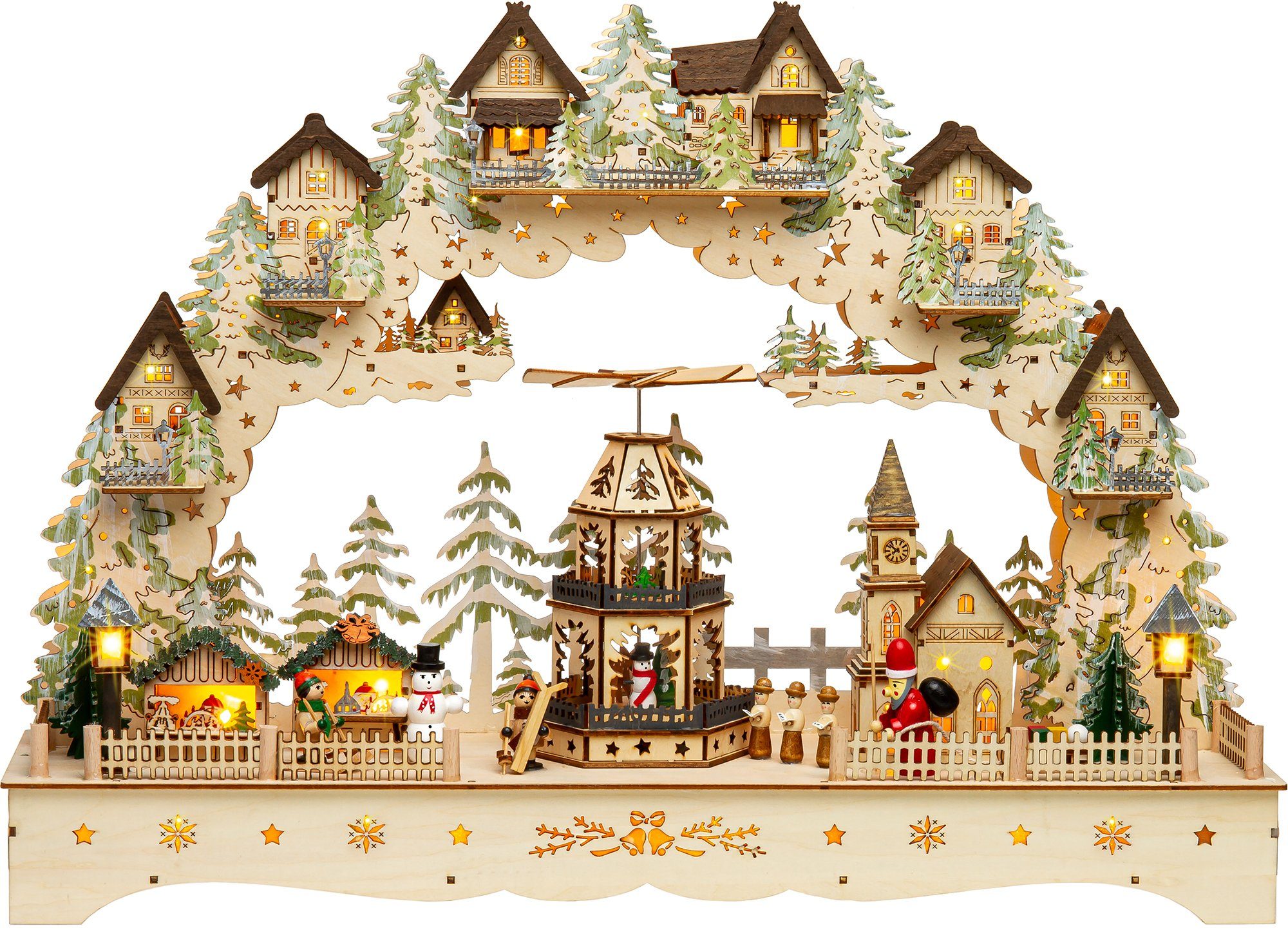 SIKORA Schwibbogen LB07 XXL mit motorbetriebener Pyramide und LED Beleuchtung