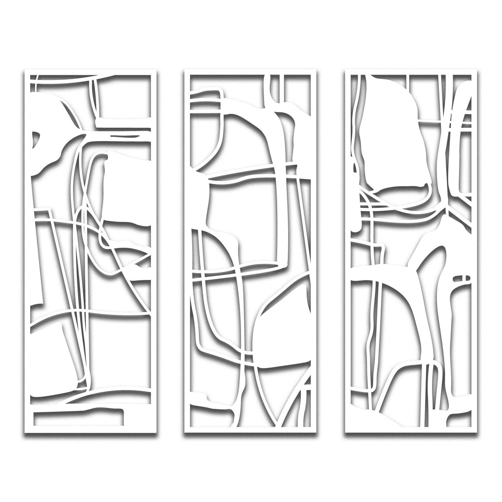 Wanddekoobjekt 3x Metalllinie Geometrisches Wanddekor, unregelmäßig, abstrakt