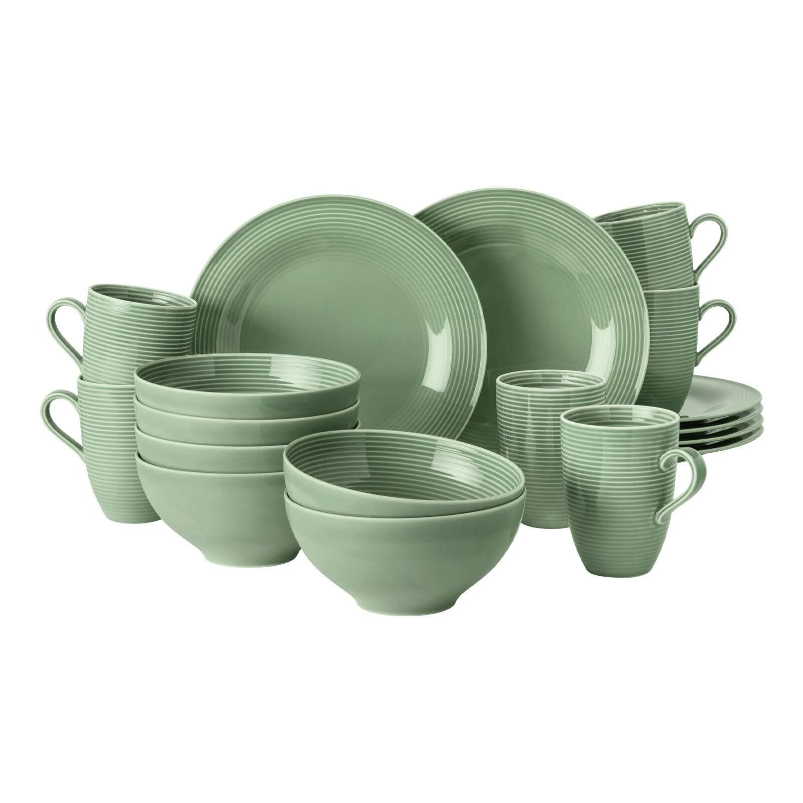 Seltmann Weiden Kombiservice Beat Color Glaze Frühstücks-Set 18er Set (18-tlg), Porzellan