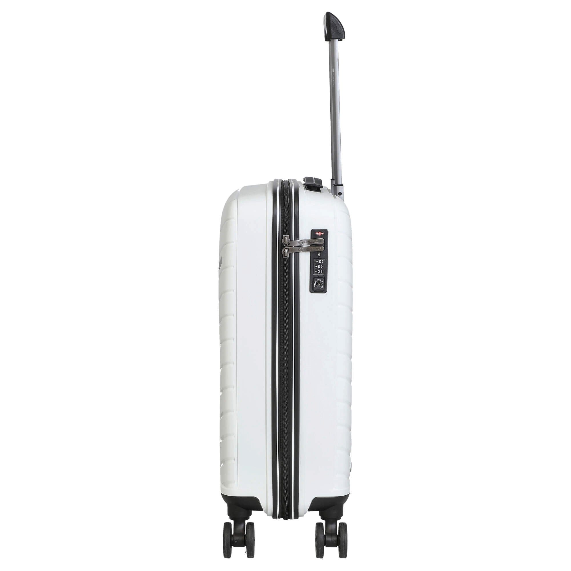 CHECK.IN® Koffer Orlando - 4-Rollen-Kabinentrolley 55 cm (weiß), 4 Rollen