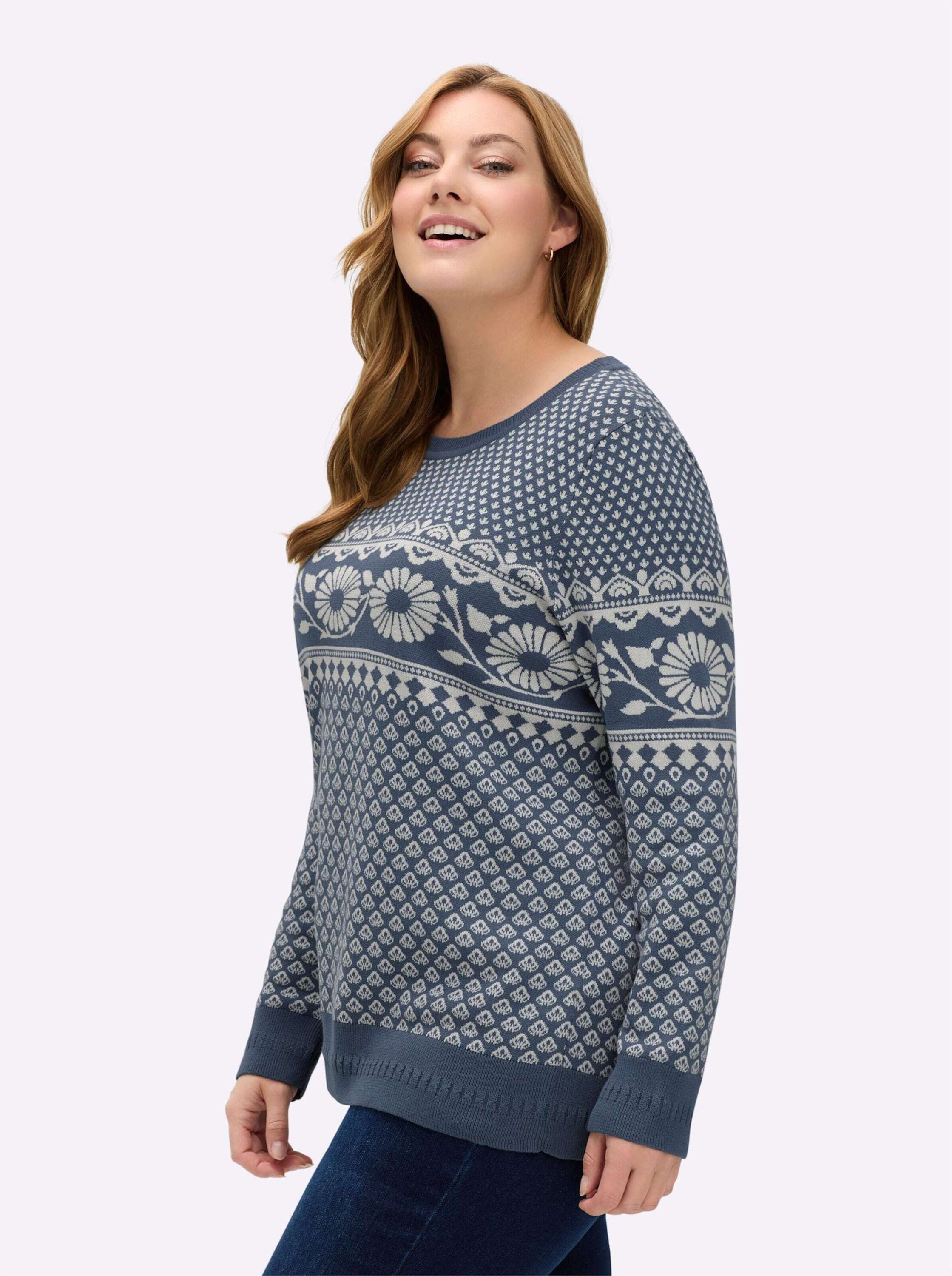Witt Strickpullover Jacquard-Pullover Langarm Jacquard