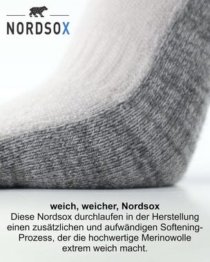 NORDSOX Wandersocken Premium Merino Wolle Premium für Damen & Herren (1-Paar) Klimaregulierend & sehr weich & atmungsaktiv