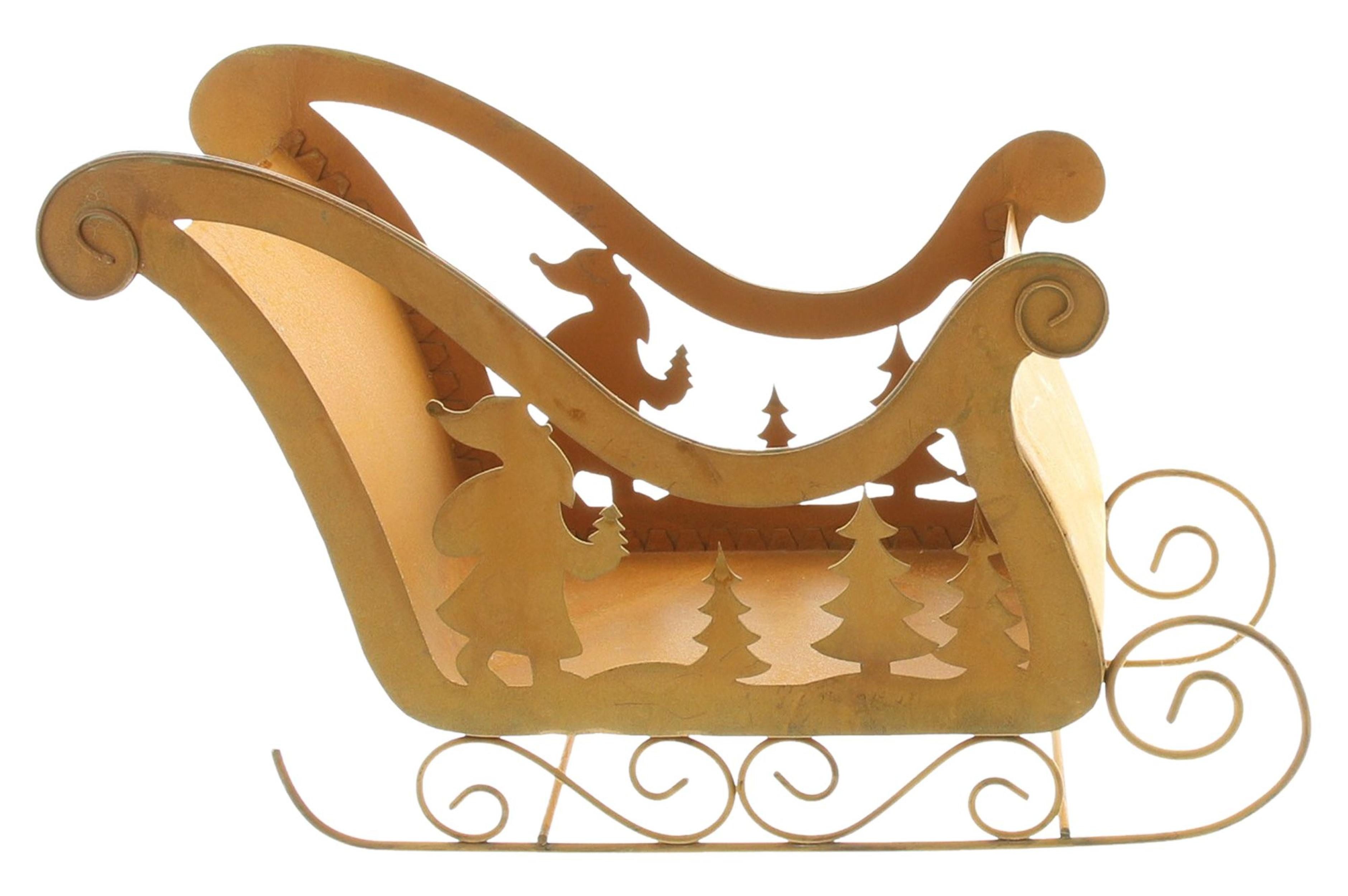 Weihnachtsfigur Metalldeko "Schlitten"