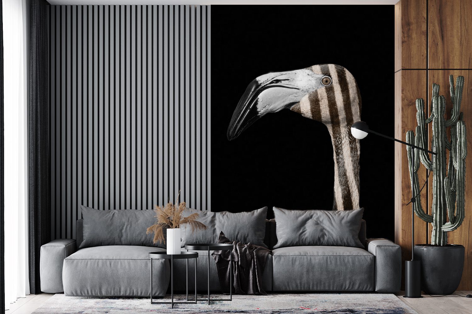 Wandtapete - Porträt Zebra, Fototapete MuchoWow (3 für Montagefertig Matt, Tapete - Wohnzimmer, bedruckt, Vinyl Flamingo St),