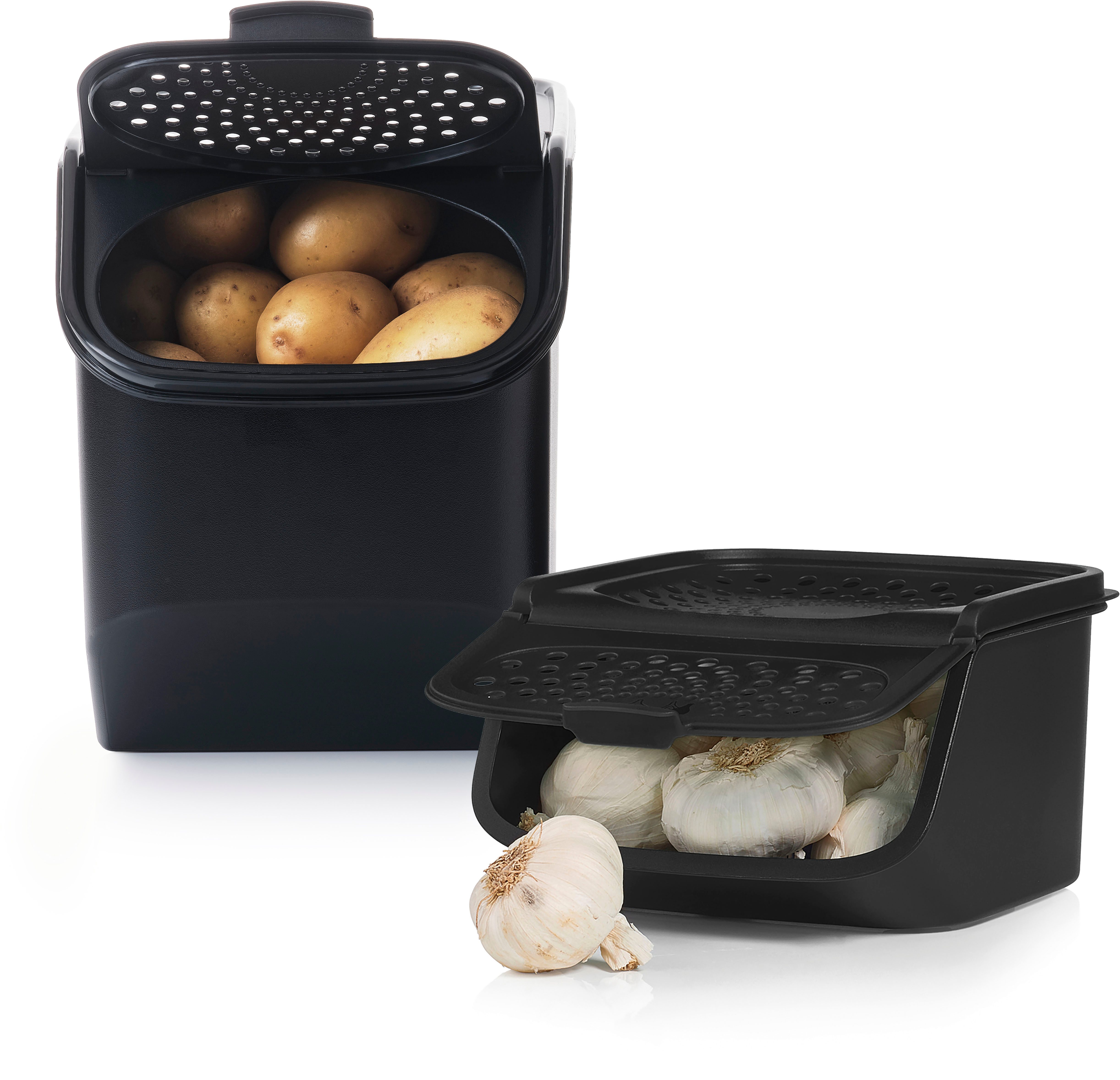 TUPPERWARE Aufbewahrungssystem Tupperware, PotatoSmart 8,3 l + GarlicSmart 2,3 l, Polyprophylen (PP), (Set, 2-tlg), die perfekte Lösung für die Lagerung Ihrer Lebensmittel