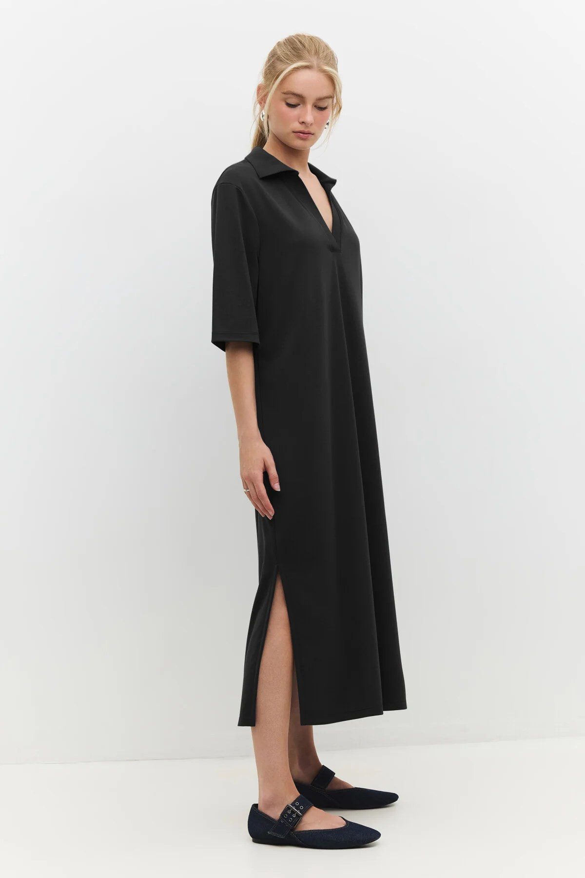 No Matter What Midikleid Lässig geschnittenes Midikleid mit halben Ärmeln