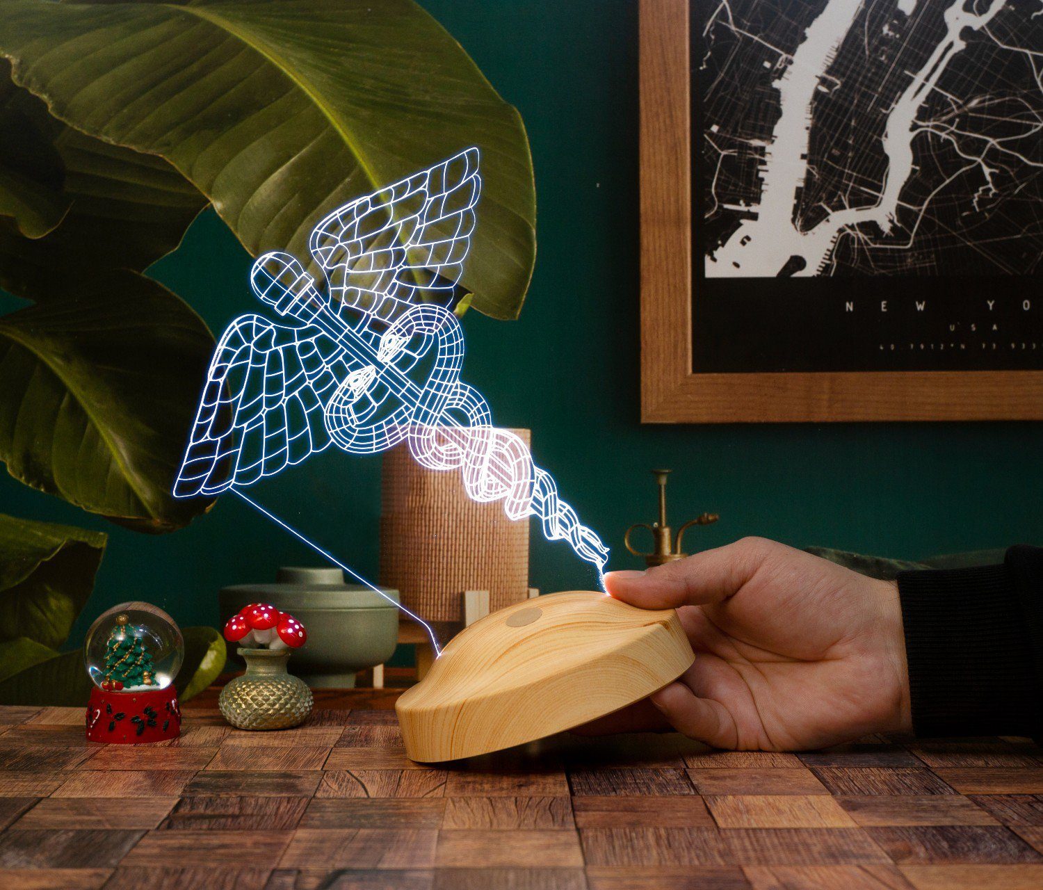 Geschenkelampe LED Nachttischlampe Medizin Symbol 3D Nachtlicht, Geschenk für Arzt Abschlussgeschenke, Leuchte 7 Farben fest integriert, Geschenk für Berufseins – Bild 2 von 5