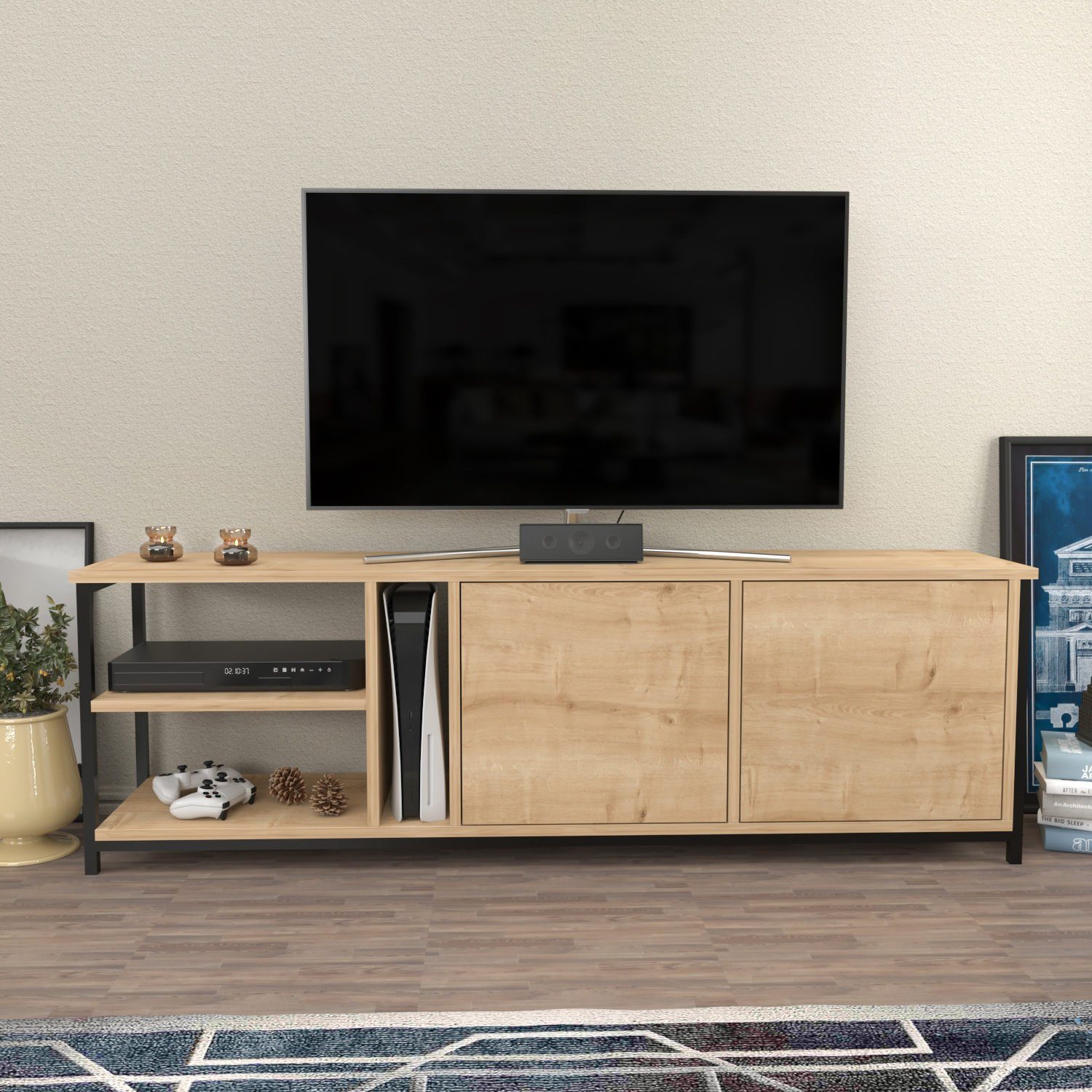 Skye Decor TV-Schrank Schränke, 50,8x160x35,3 cm, 100% Melaminbeschichtete Partikelplatte