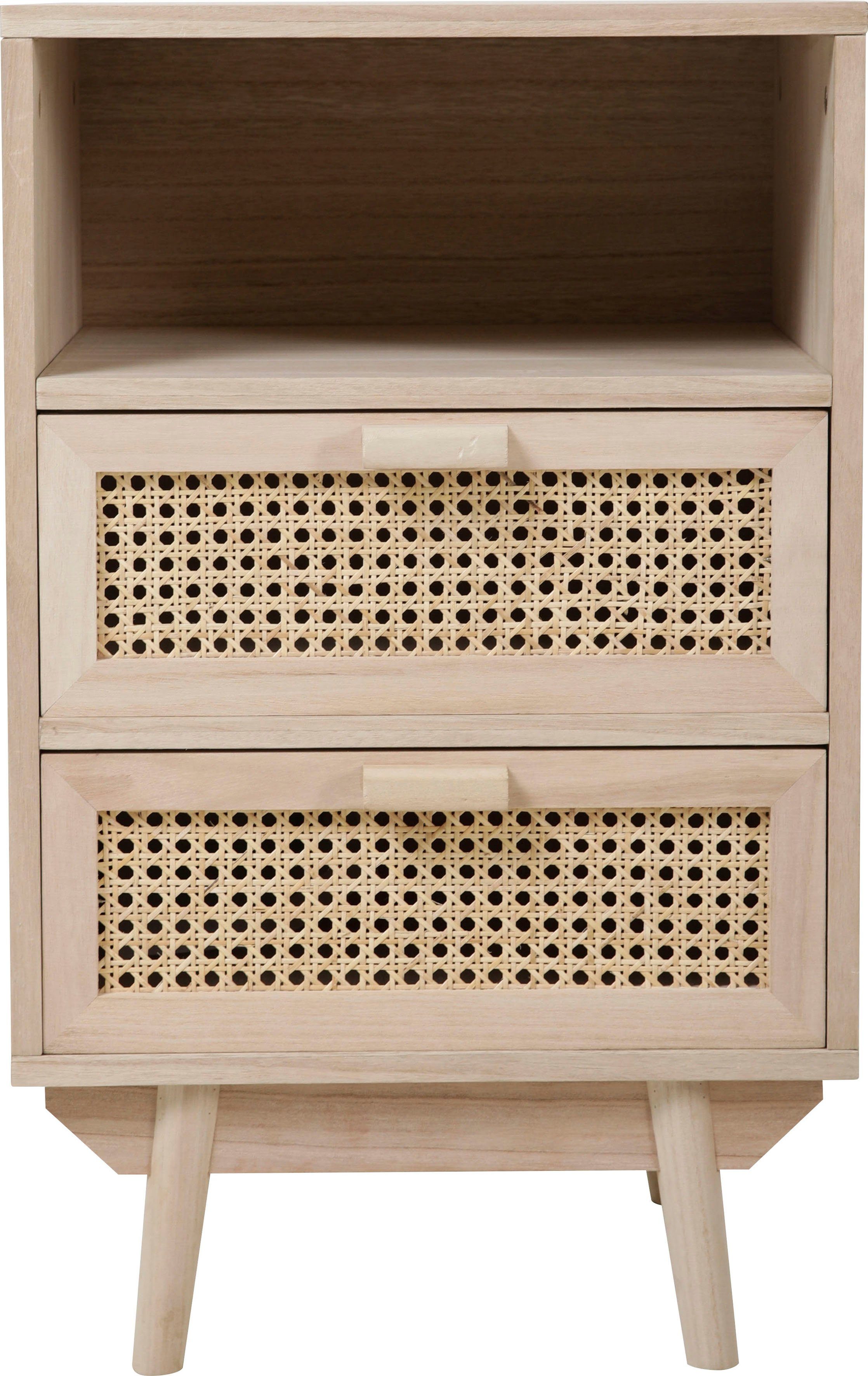 SalesFever Kommode Vejle Design-Sideboard für Stauraum, Charmante Schubladenfronten aus stilvollem Rattangeflecht