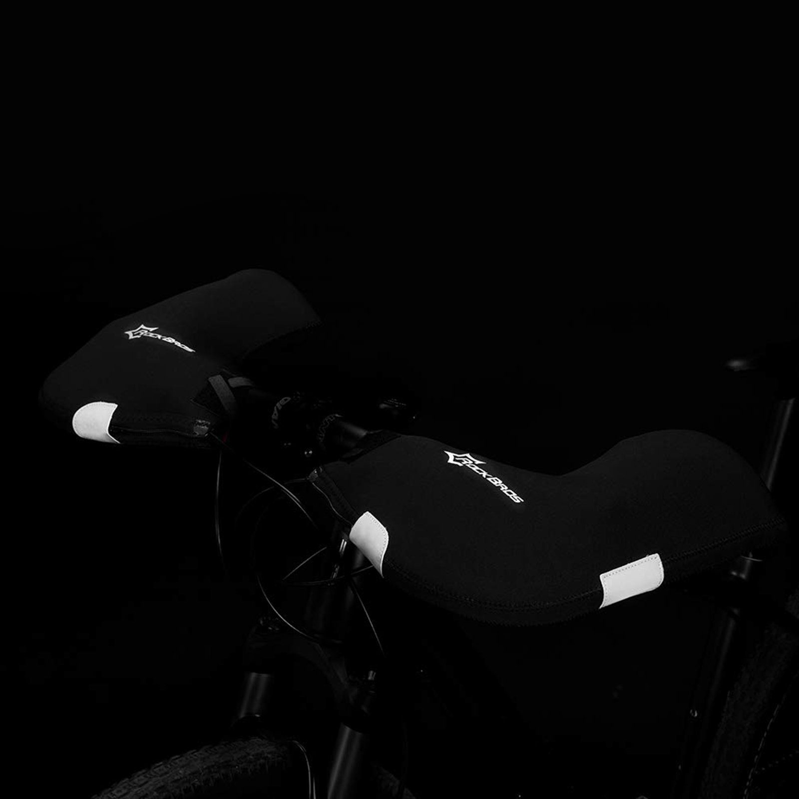 Wasserfest Roller Lenker Fahrradhandschuhe schwarz1 Fahrrad für Winddicht Lenkerstulpen ROCKBROS Handschuhe Reflektierend Gefüttert Motorrad Scooter