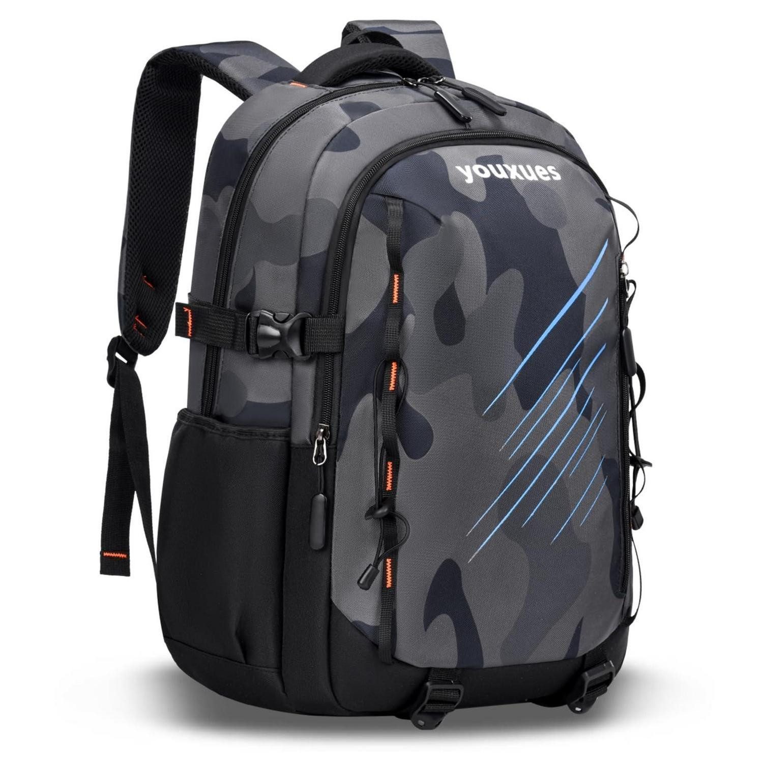 LuxusKollektion Schulrucksack Schulrucksack Teenager Camouflage groß Laptopfach 15,6"