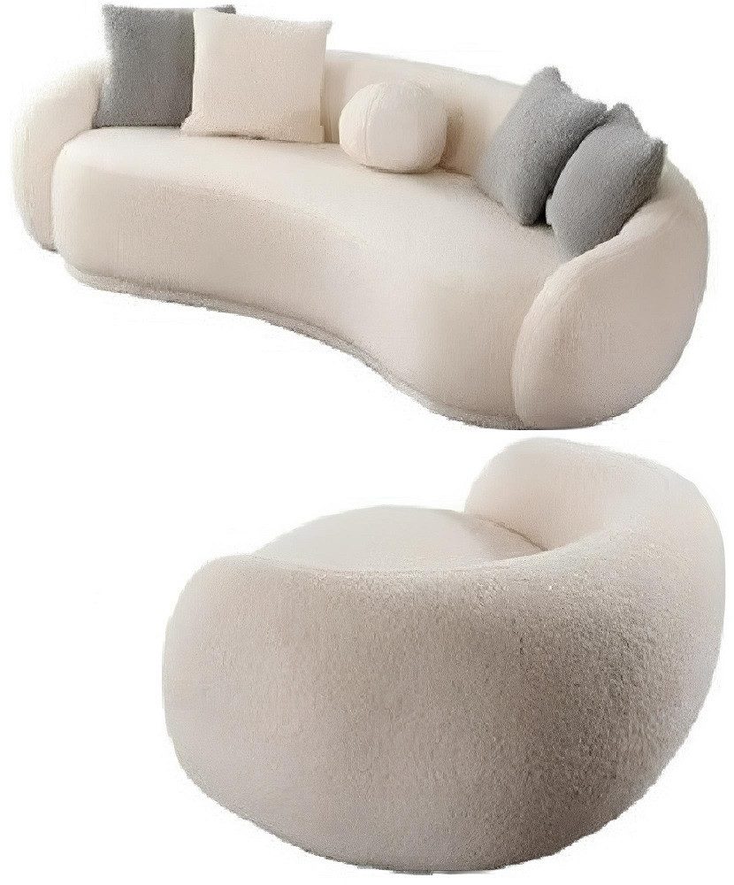 Xlmoebel Polstergarnitur Gemütliche Relaxgarnitur in modernem Design, (Polstergarnitur, 2-tlg., 3-Sitzer Sofa + Sessel), Hergestellt in Europa