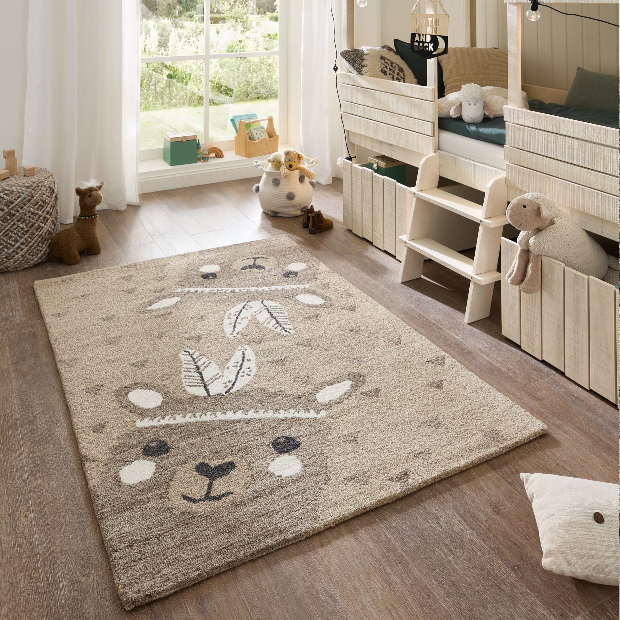 Natur Pur Teppich Natur Kids - Kinderteppich mit Alpaca Design, Rechteckig, handgetuftet