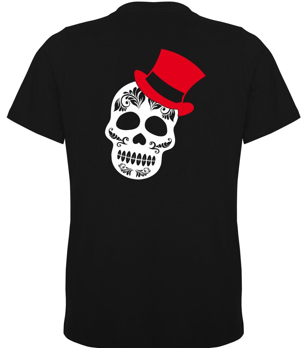 G-graphics T-Shirt Sugar Skull – He & She (Partner- / Paar-Set, Einzelteile zum selbst zusammenstellen) Aufdruck auf der Vorder- oder Rückseiteseite wählbar