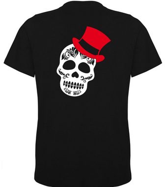 G-graphics T-Shirt Sugar Skull – He & She Paar- / Partner-Set zum selbst zusammenstellen, Aufdruck auf der Vorder- oder Rückseiteseite wählbar, Spruch/Sprüche/Print/Motiv, für Sie & Ihn