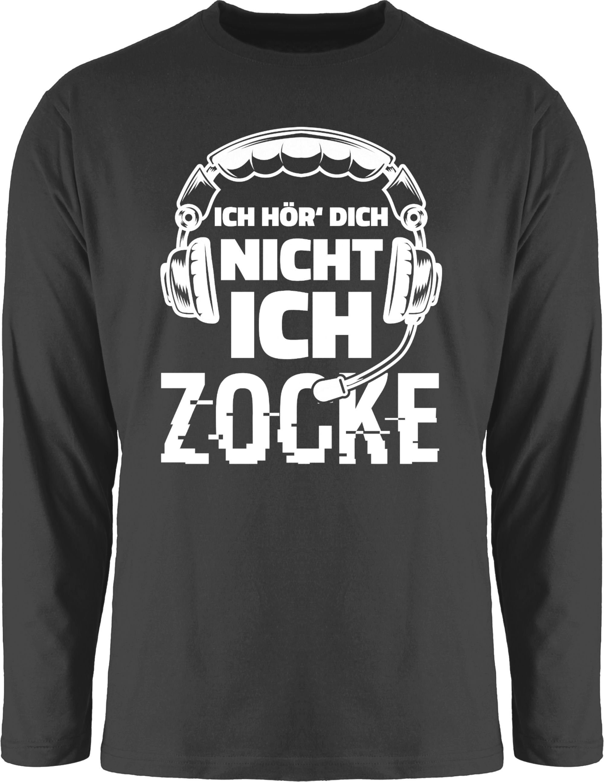 Shirtracer Rundhalsshirt Ich hör dich nicht ich zocke - Nicht stören Nerd Geschenke 1 Schwarz | Rundhalsshirts