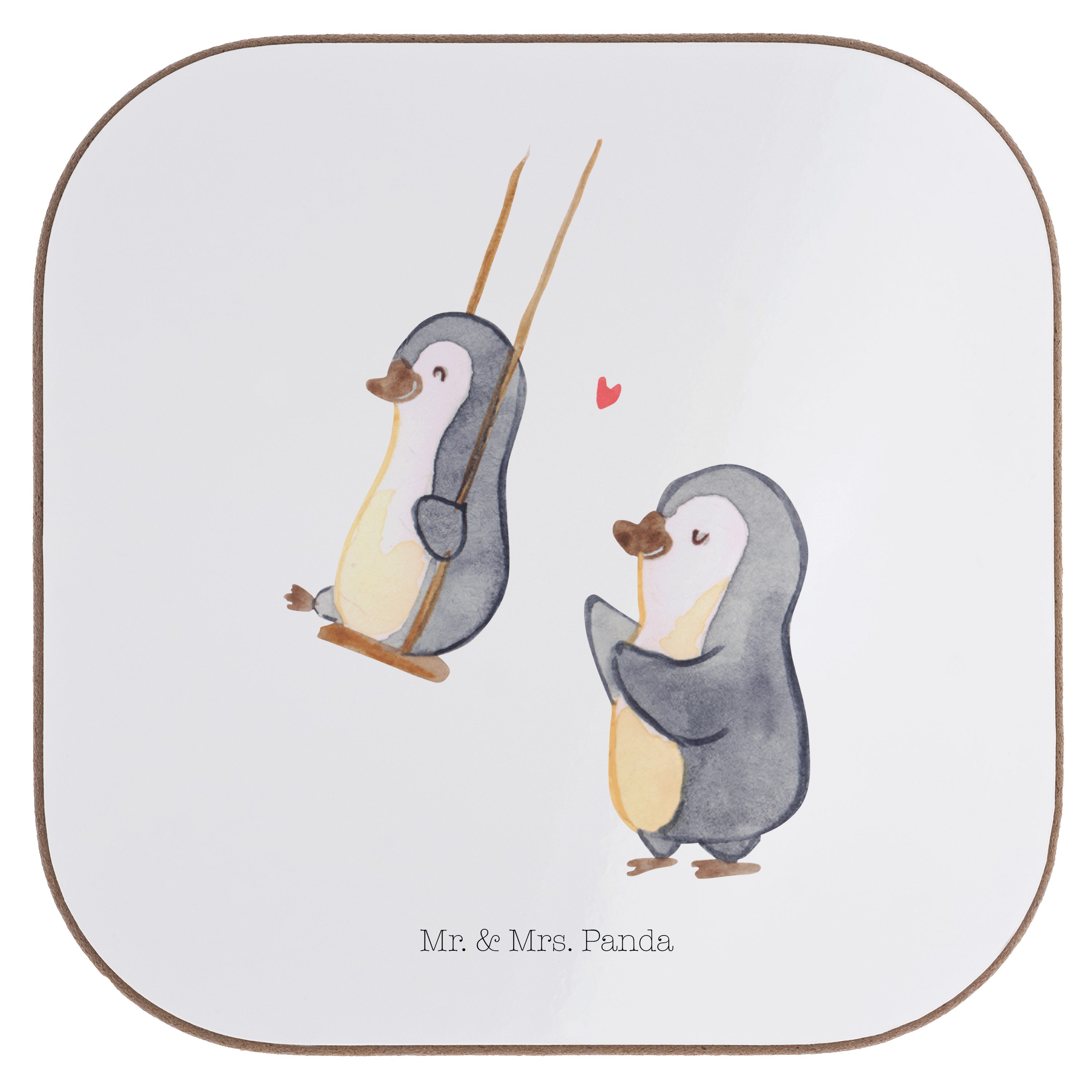 Mr. & Mrs. Oma schaukeln Oma, Panda 1-tlg. Getränkeuntersetzer Geschenk, - Weiß - Geschenk Getränkeun, für Pinguin