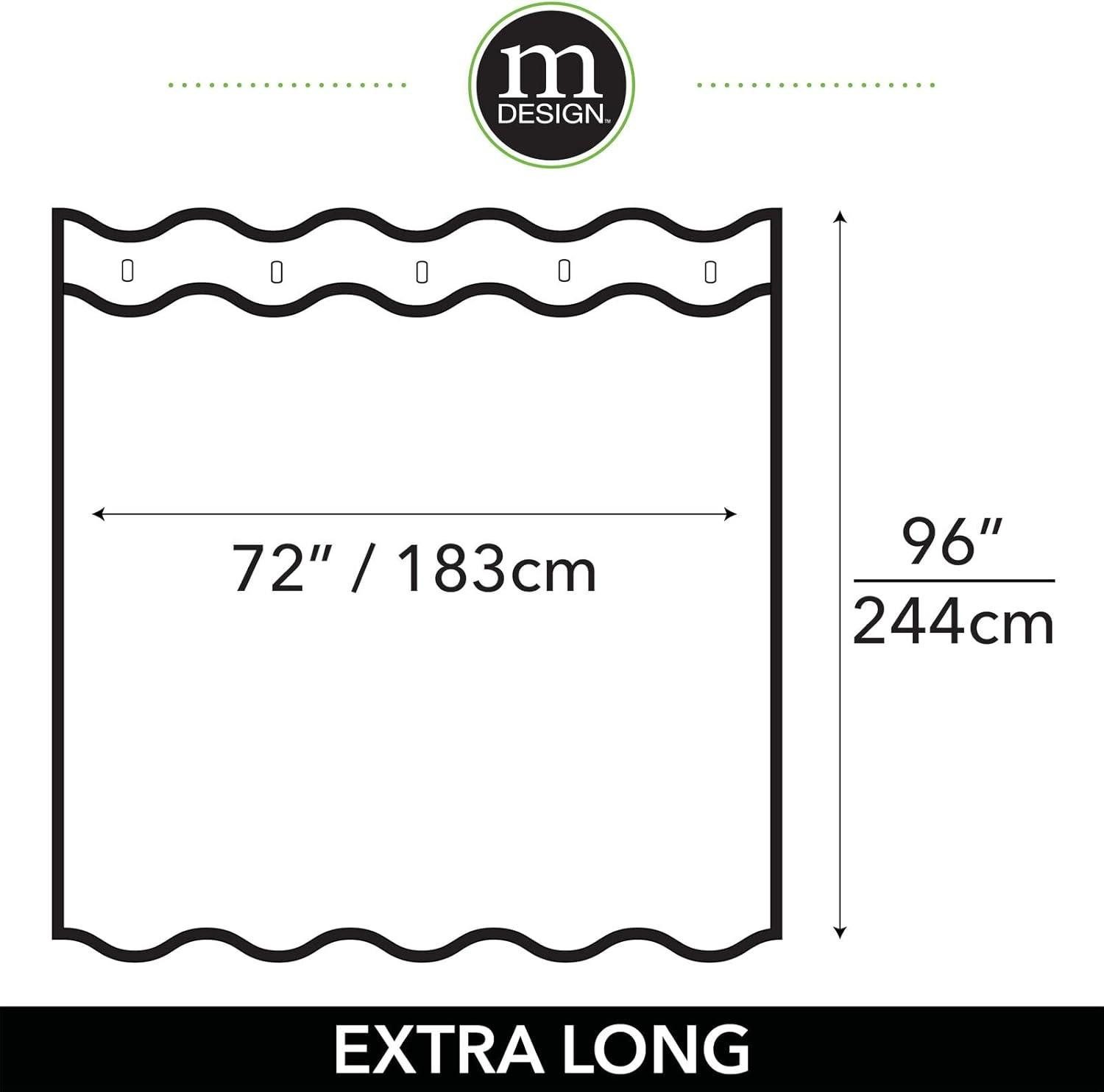 mDesign Badaccessoire-Set Duschvorhang XL Duschabtrennung Spritzschutz 243,8 cm lang mDesign T – Bild 2 von 4