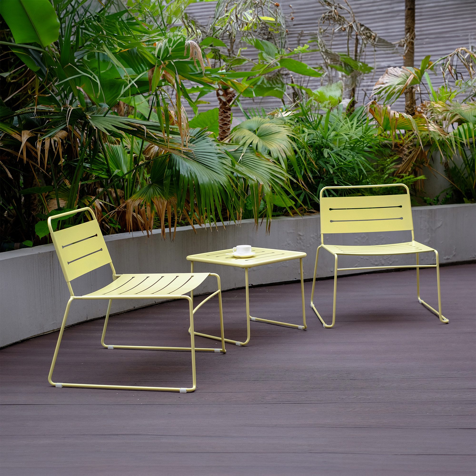 casa.pro Gartenlounge-Set, (3-tlg), »Andria« Stahl 3-tlg. günstig online kaufen