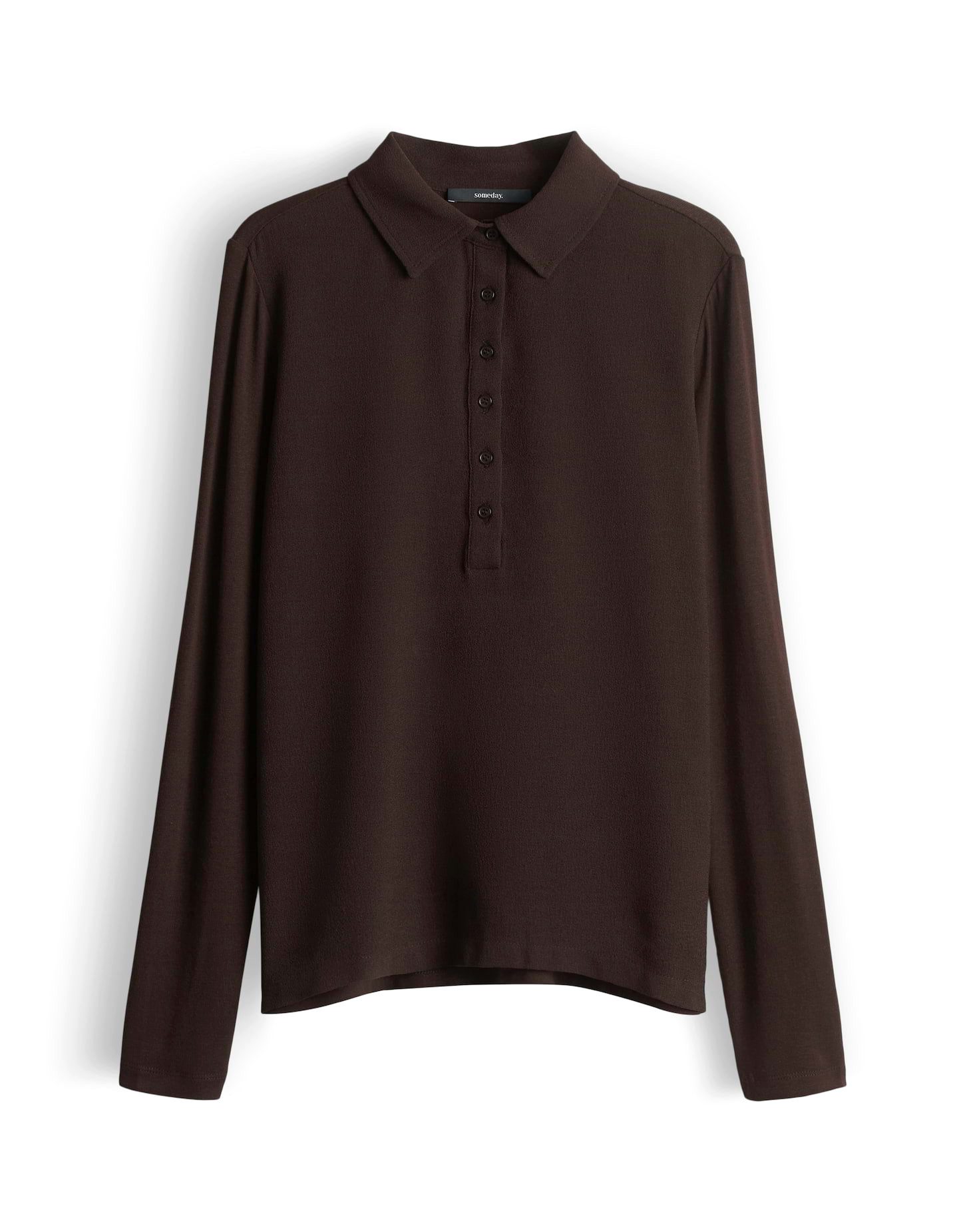 Langarm-Poloshirt KERTINE Slim im Materialmix