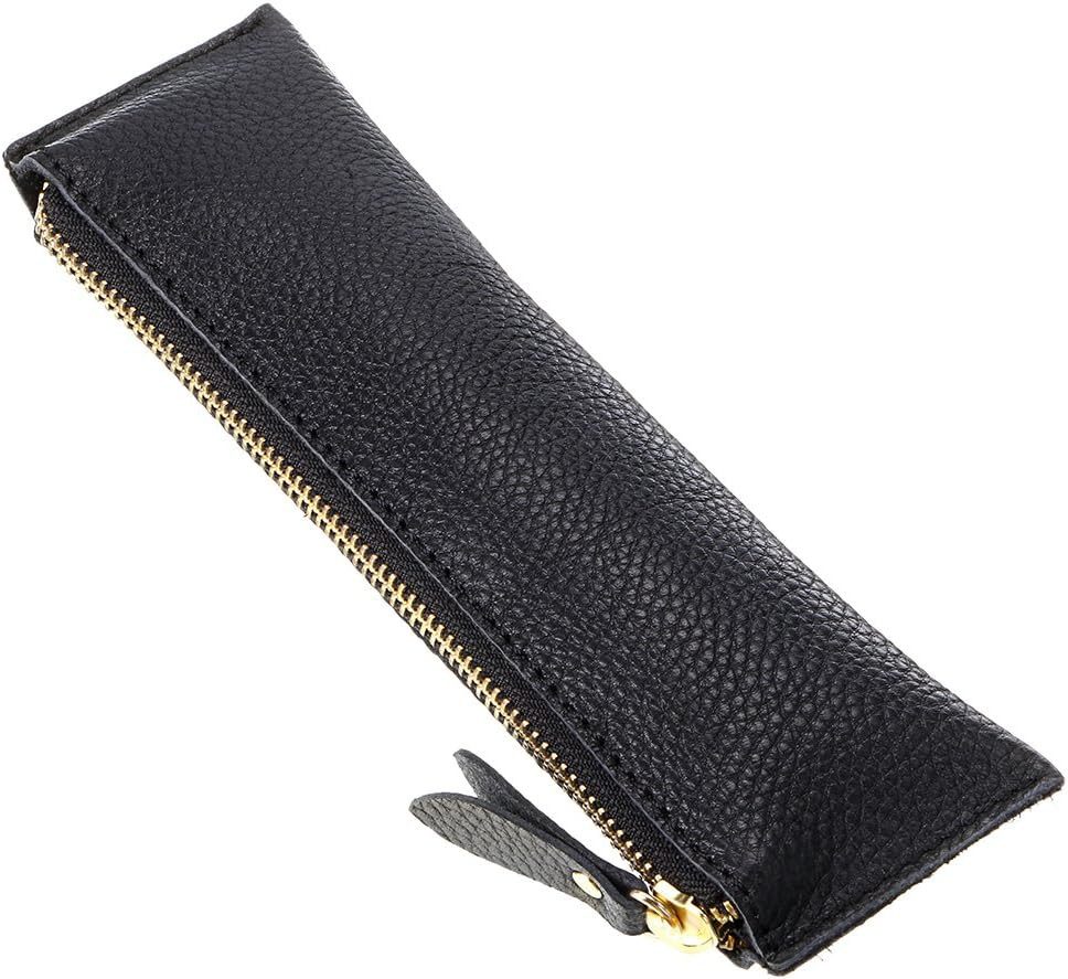 FELIXLEO Federmäppchen Echtleder Mäppchen aus weichem Vintage-Design Schwarz 21*6cm 1 Stück, (1-tlg)