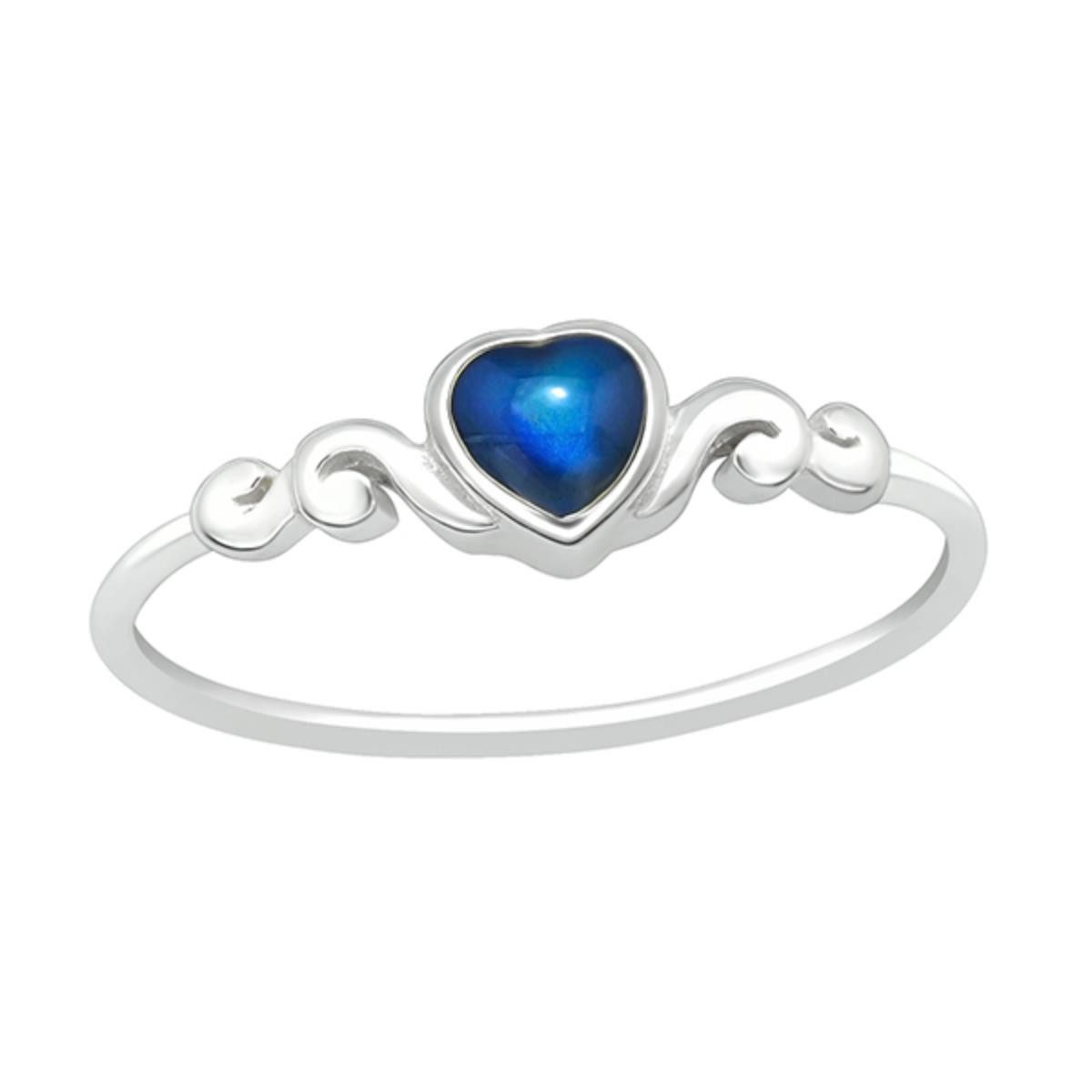 Order & Smile Schmuck Silberring Stimmungsring Silber 925 Mood Ring „Herz“ günstig online kaufen