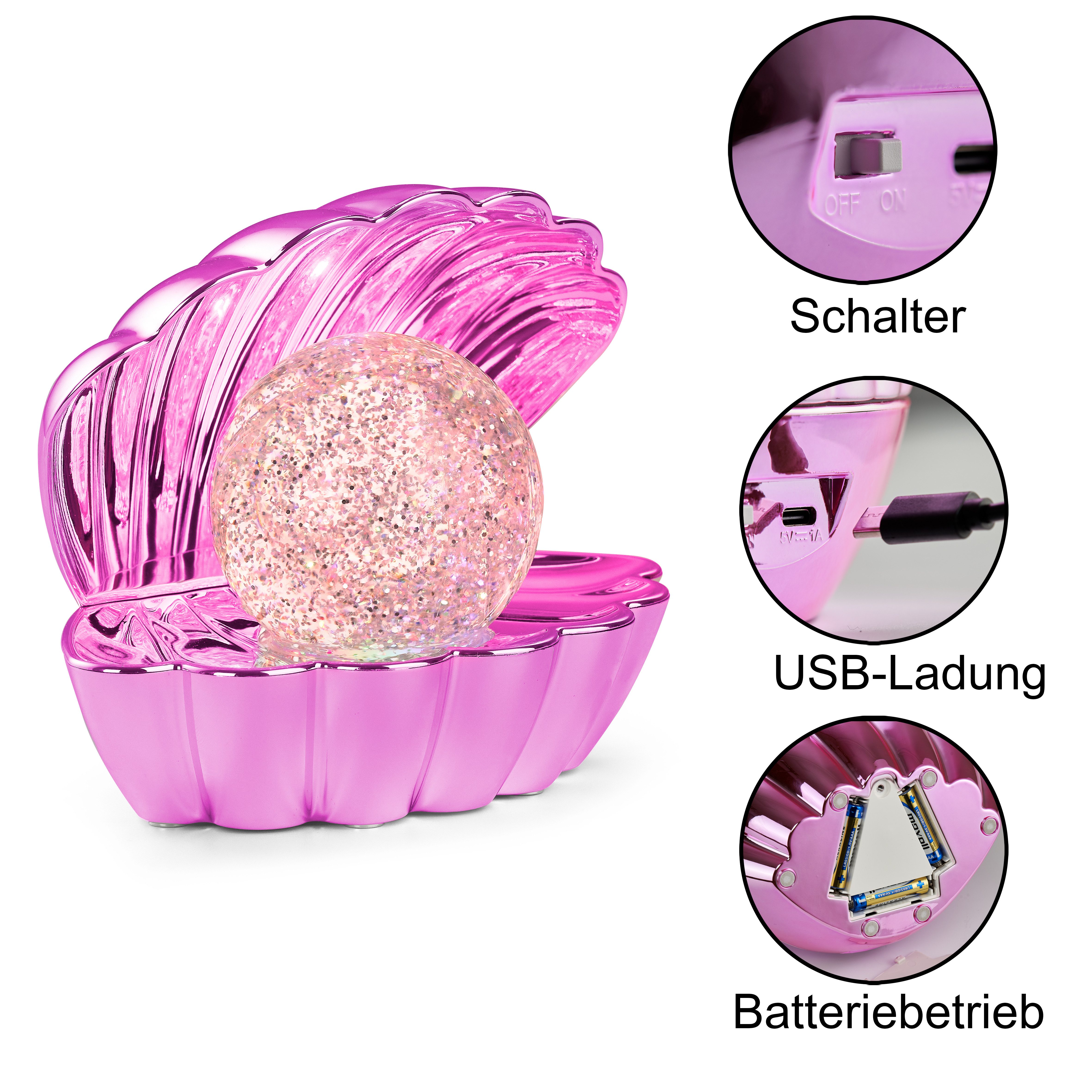 Reality Leuchten LED Tischleuchte SHELLY, Deko Tischlampe in Muschelform mi günstig online kaufen