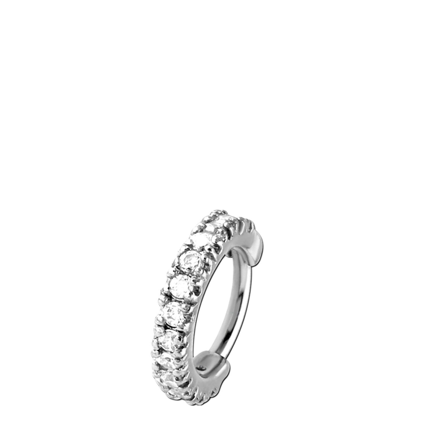 LUCARDI Plug Piercing - Stahl - Silber - Zirkonia - Damen