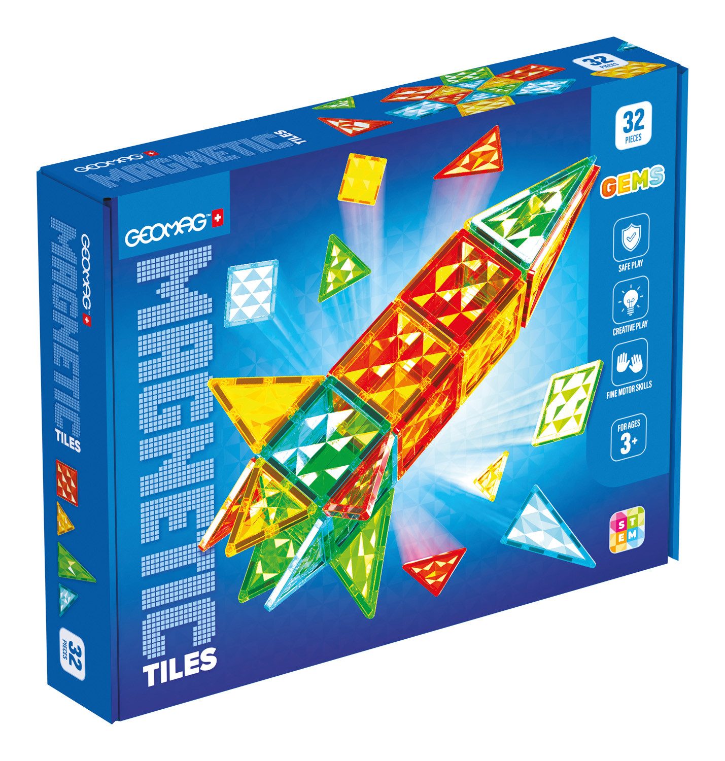 Geomag™ Magnetic Tiles Rocket (4105) Magnetspielbausteine, (32 St)