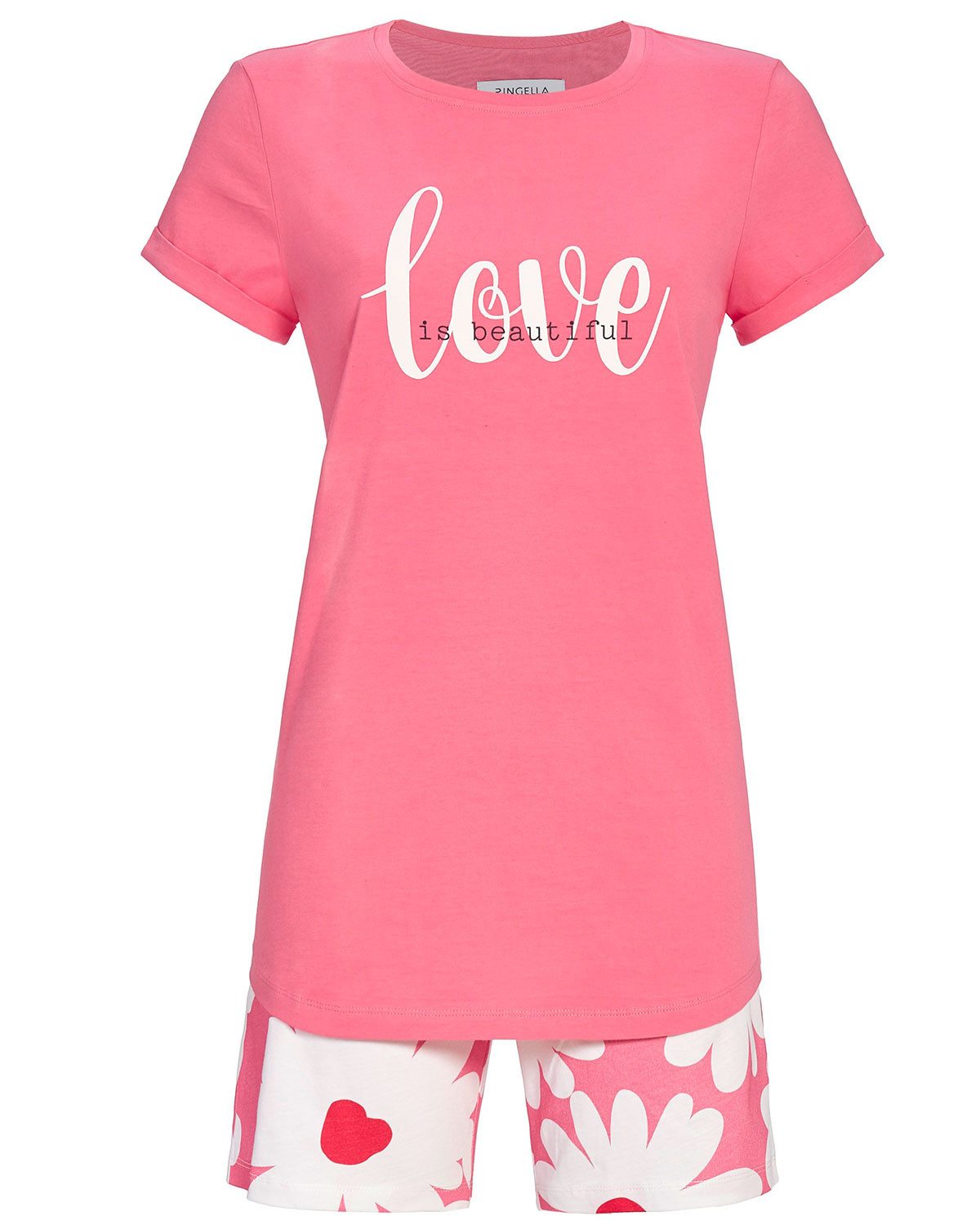 Ringella Pyjama Damen Kurzarm 'love is günstig online kaufen